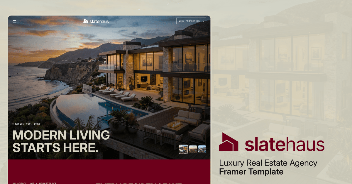slatehaus | Luxury Real Estate Agency Framer Template