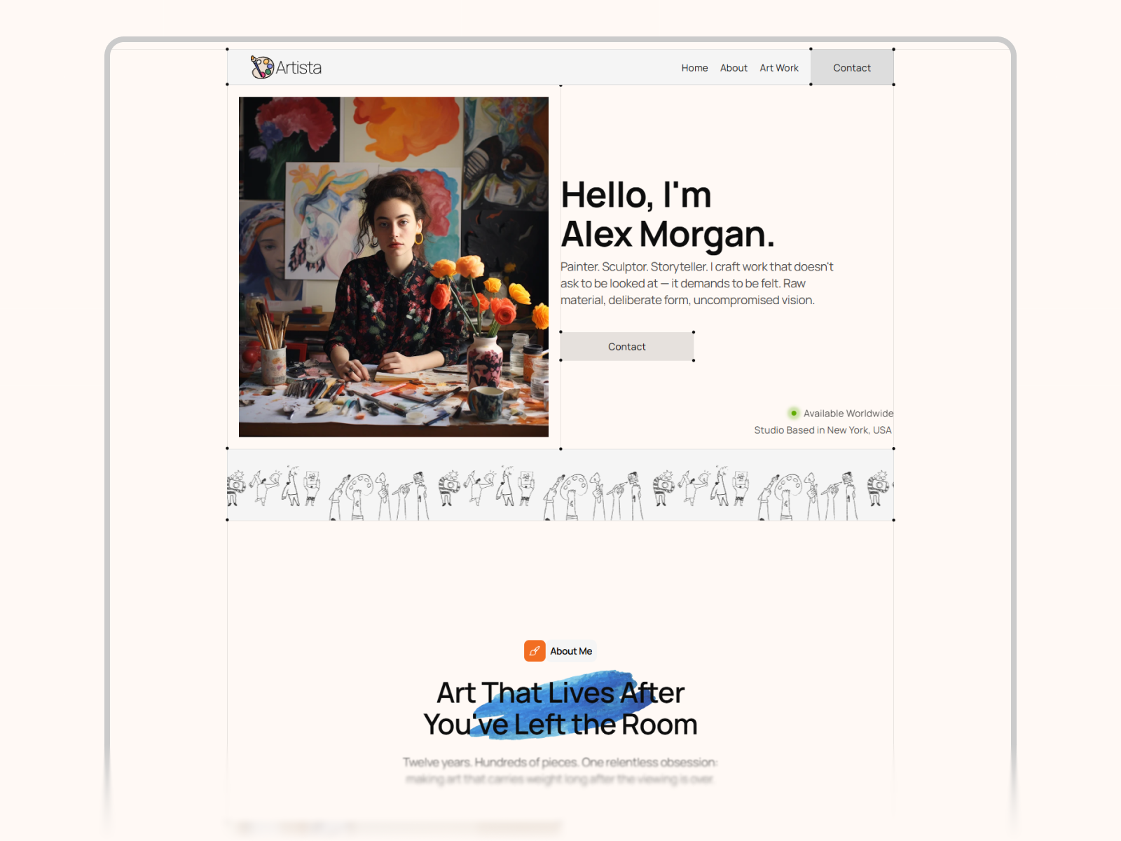 Artista: Free Portfolio Website Template by Anayatul Islam