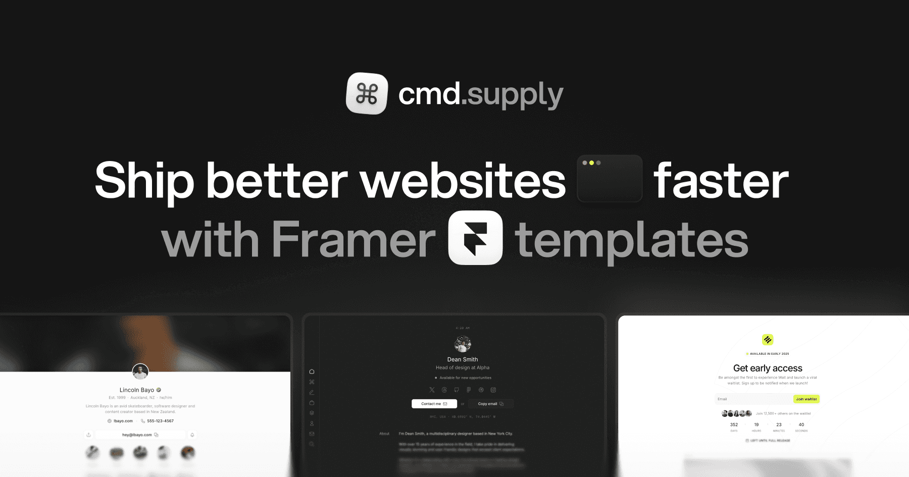 CMD Supply | Premium Framer Templates