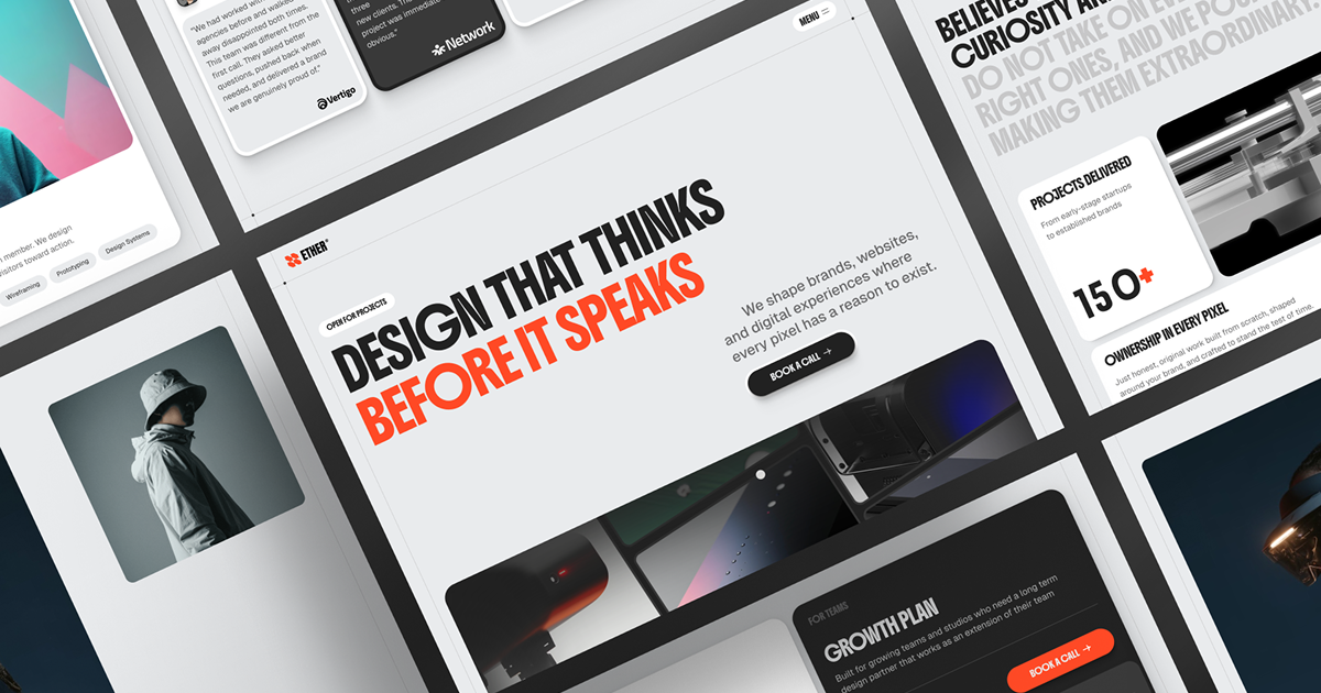 Ether® Studio – Framer Template for Web Design, Development & Growth Agencies