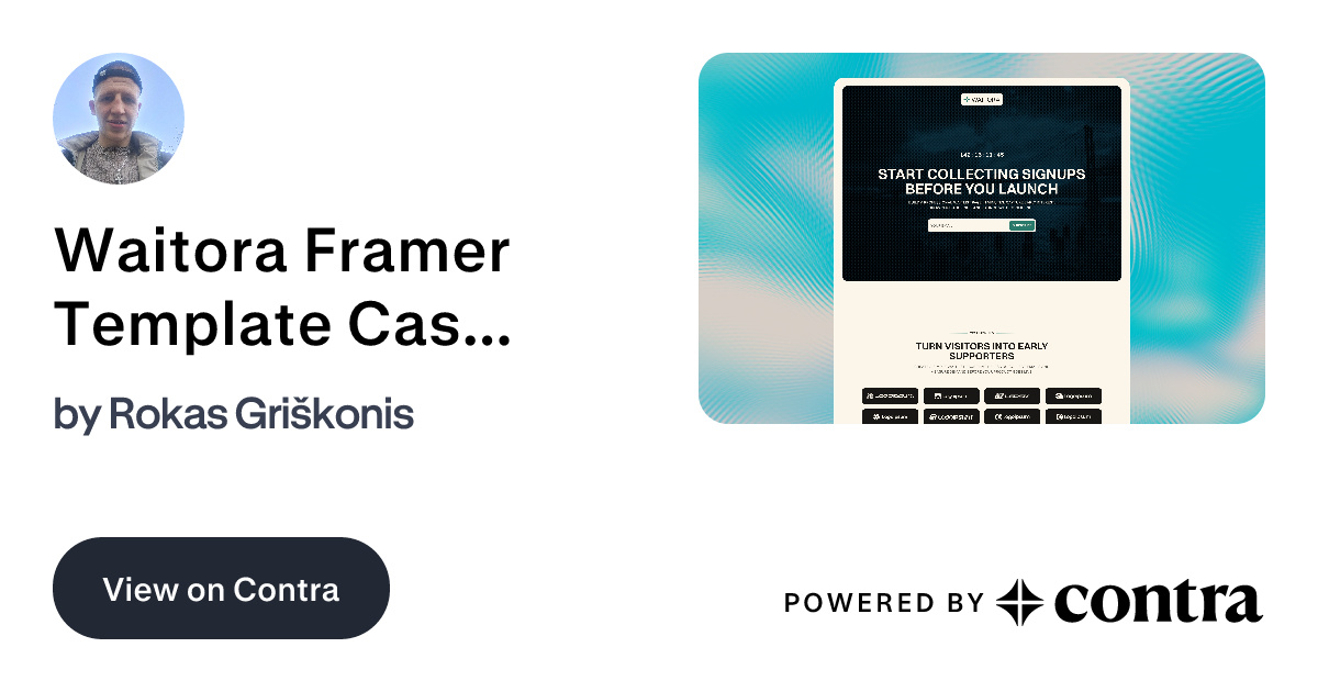 Waitora Framer Template Case Study by Rokas Griškonis