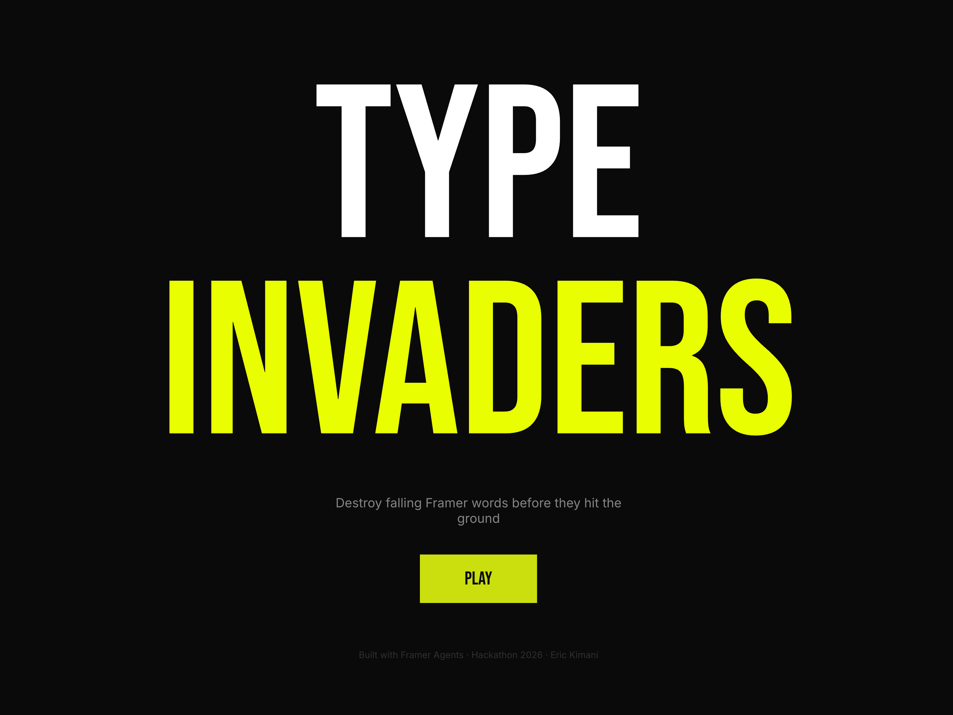 Type Invaders – Entry – Framer Community