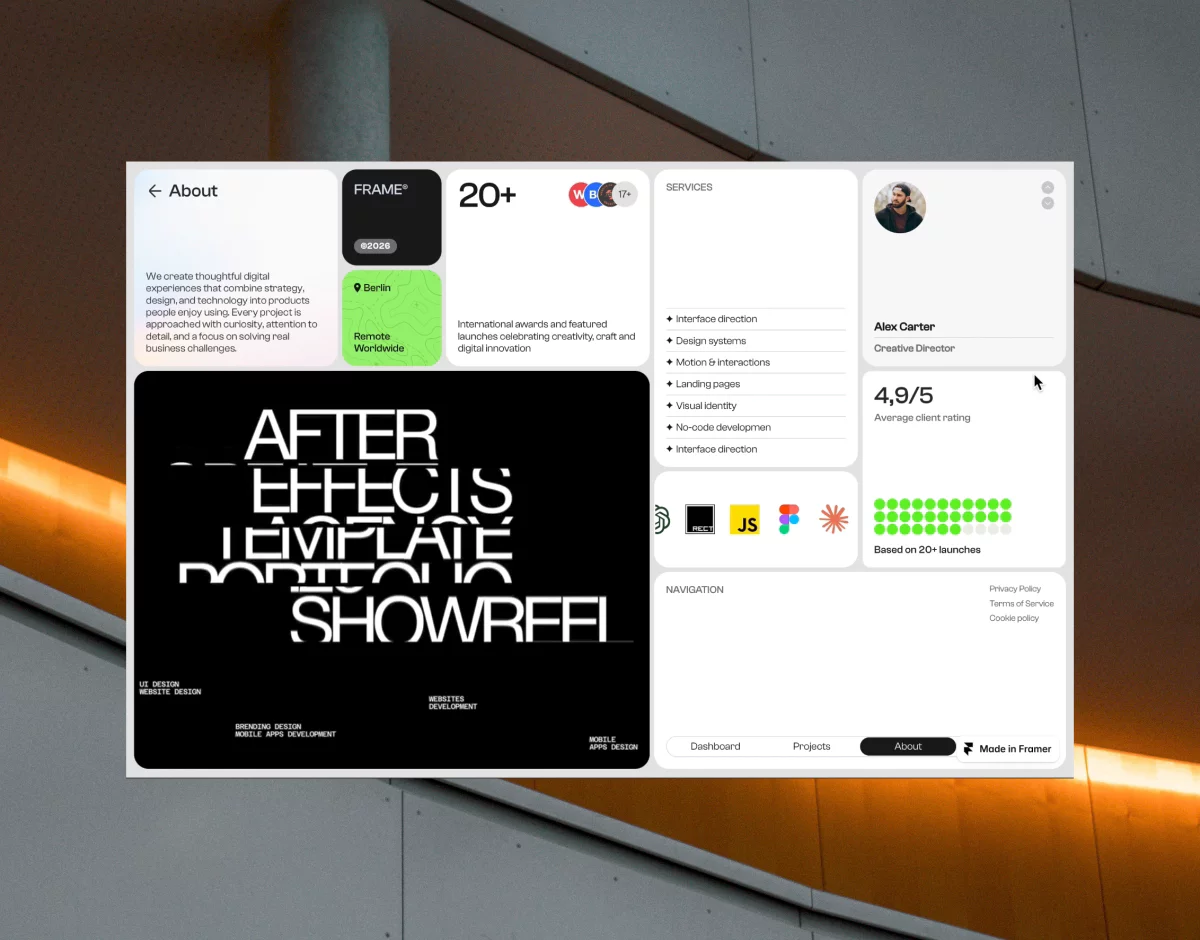 FRAME® TEAM: Responsive Portfolio Website Template by Roman Salakhov