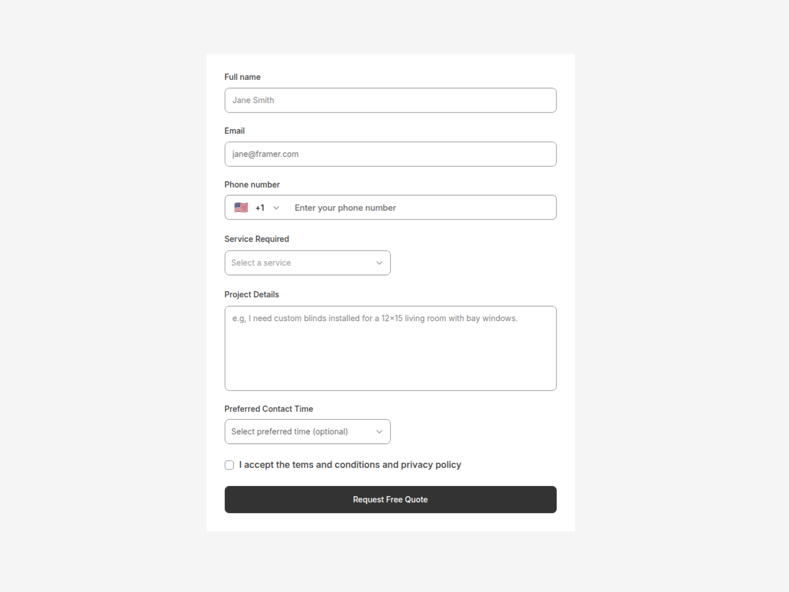Service Contact Form: Premium Forms Component by Kai Studio