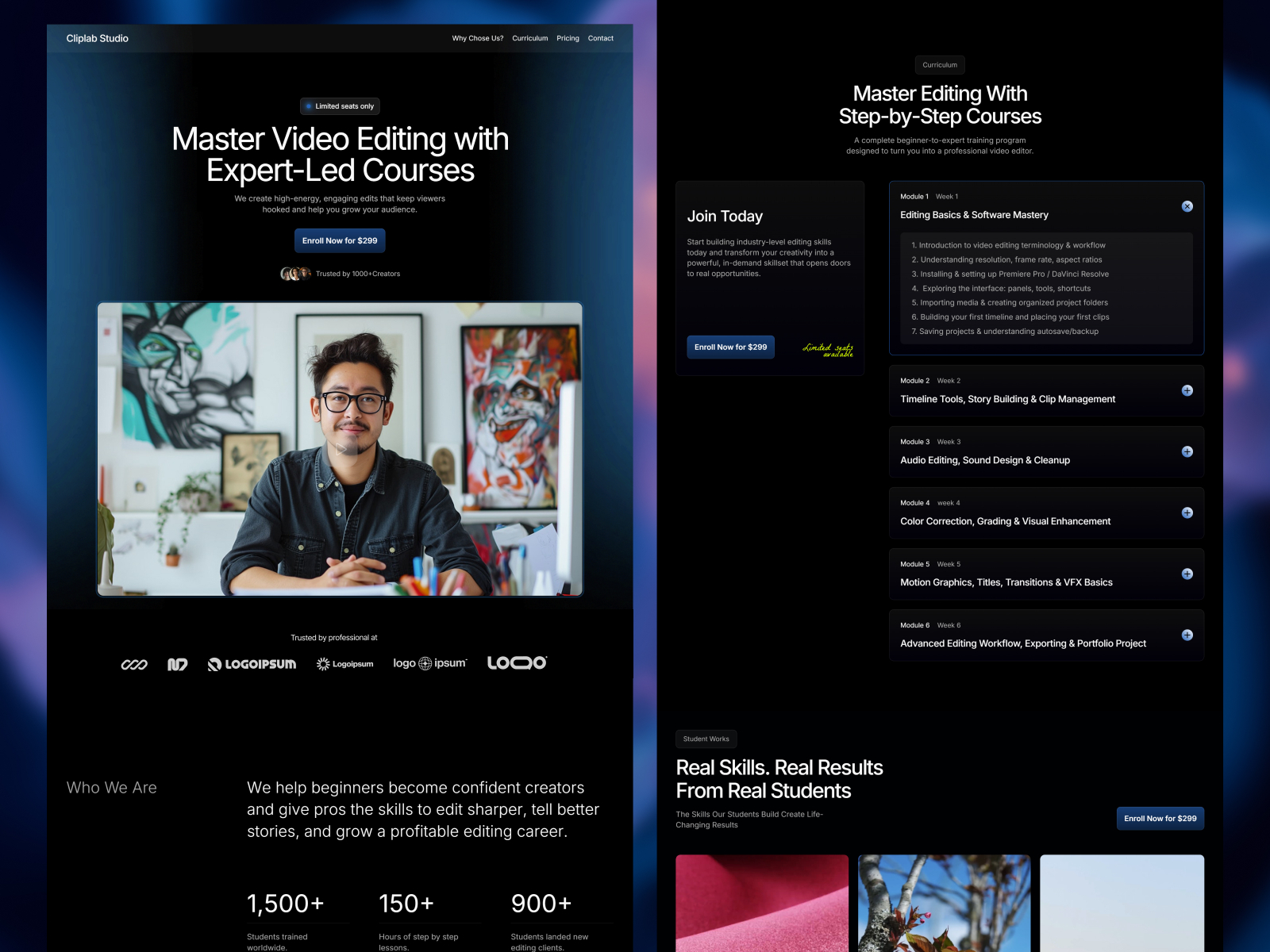 Cliplab: Free Portfolio Website Template by Faris