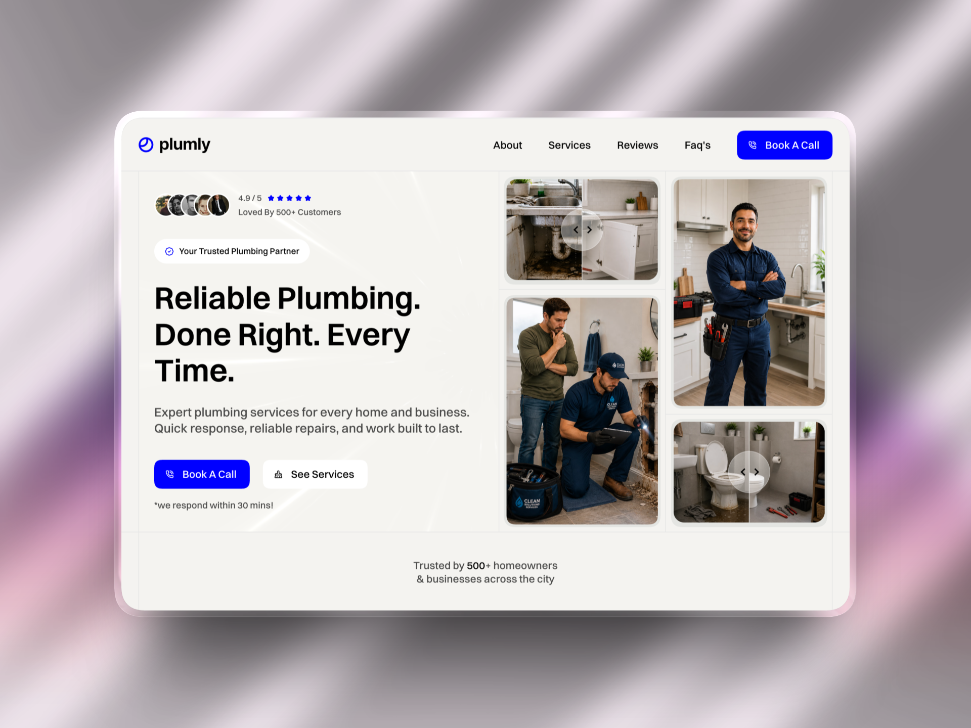 Plumly: Free Landing Page Website Template by Md Tanweer Alam