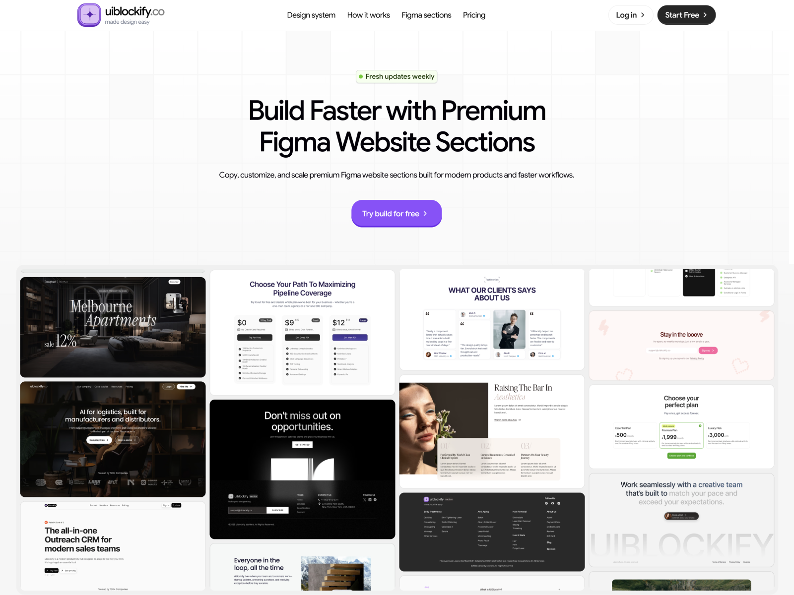 Framer Gallery: Website Sections