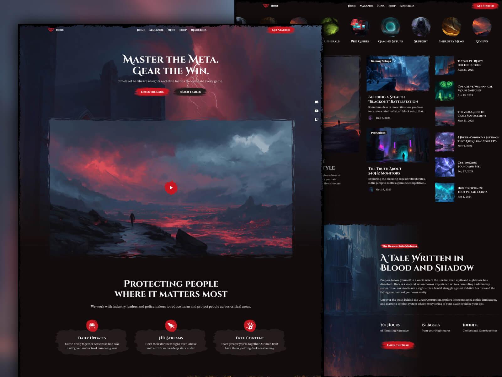 Horr: Free Entertainment Website Template by Hardline