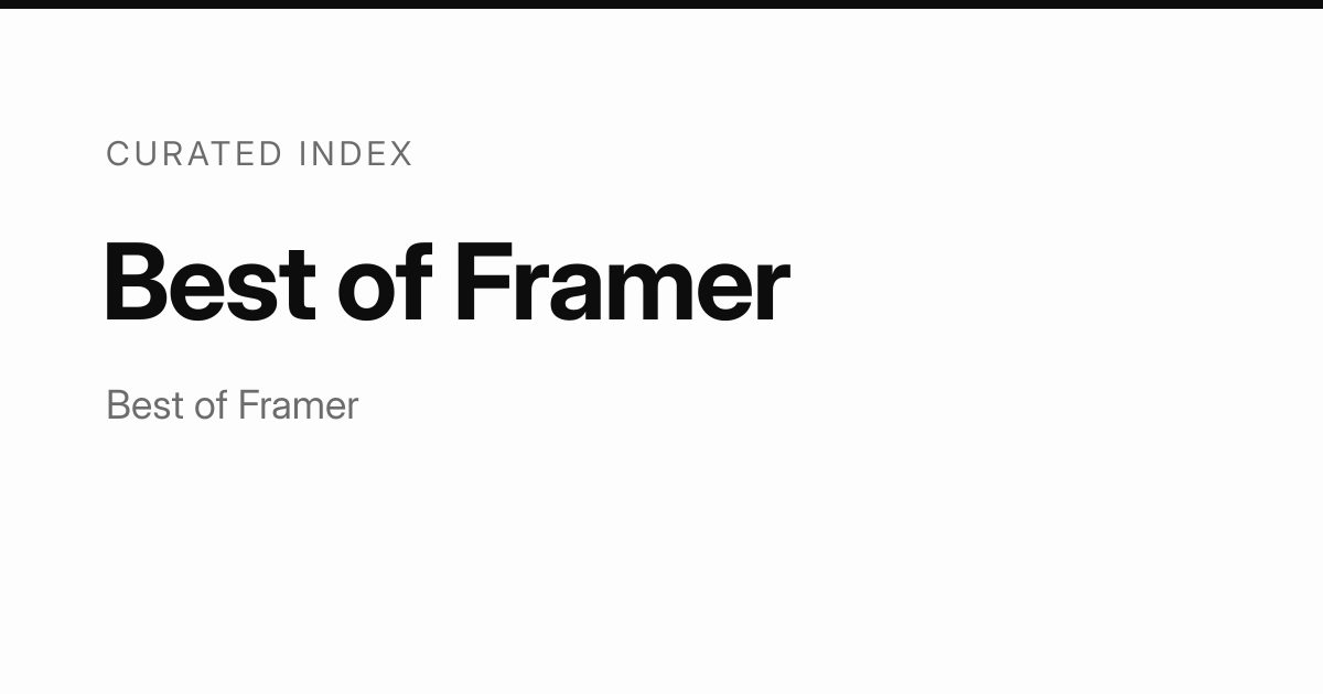 Framer Templates & Components