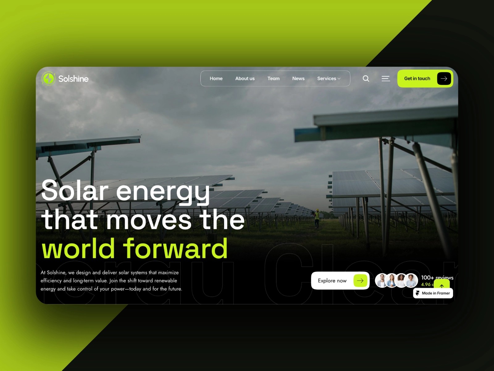Framer Gallery: Solar Template