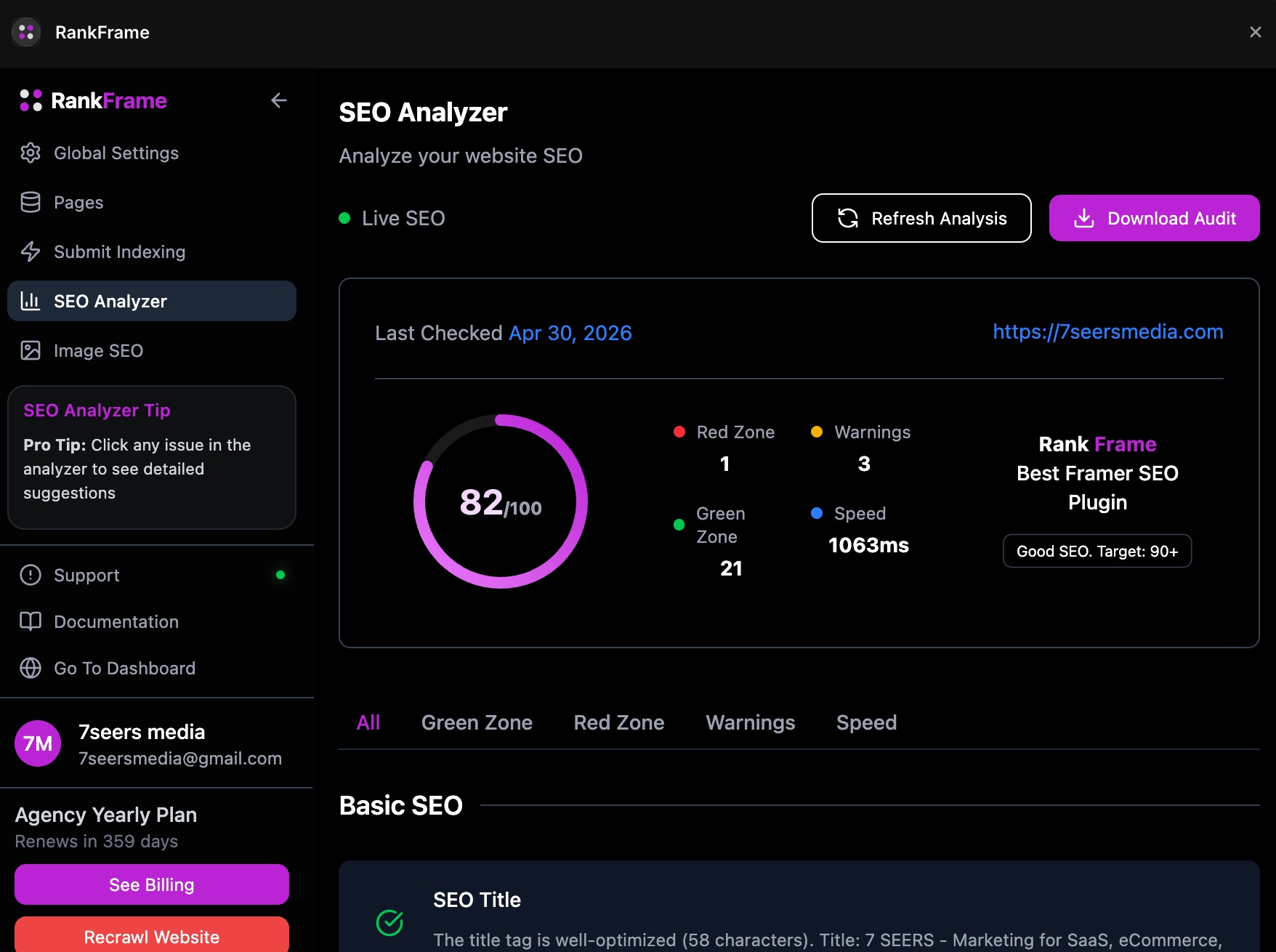 Full SEO Audit for Framer WebsitesFull SEO Audit for Framer Websites