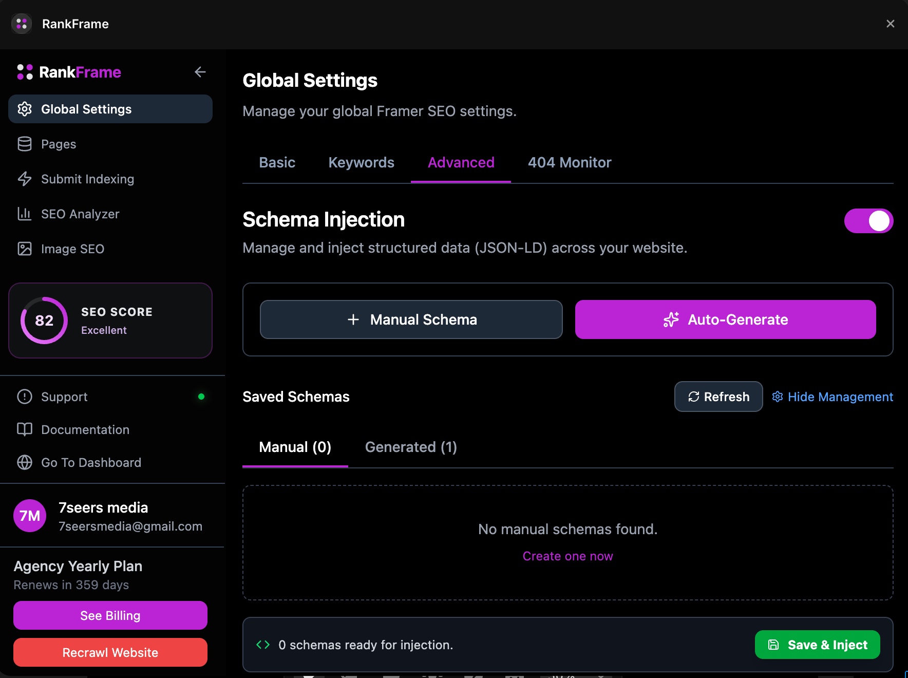 Automatic Schema and Structured Data Generator with One-Click Injection