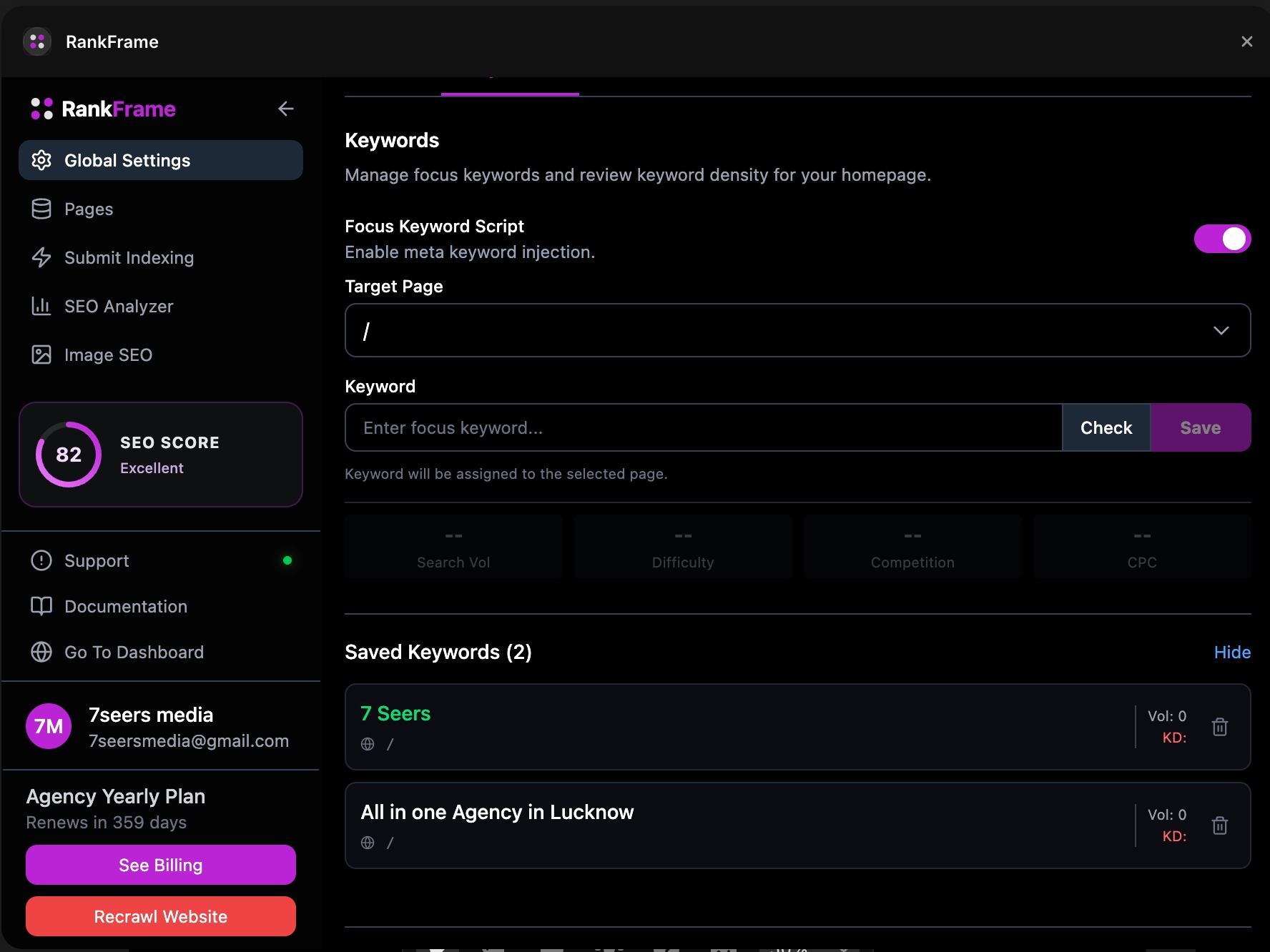 Keyword Management, Research, and Injection