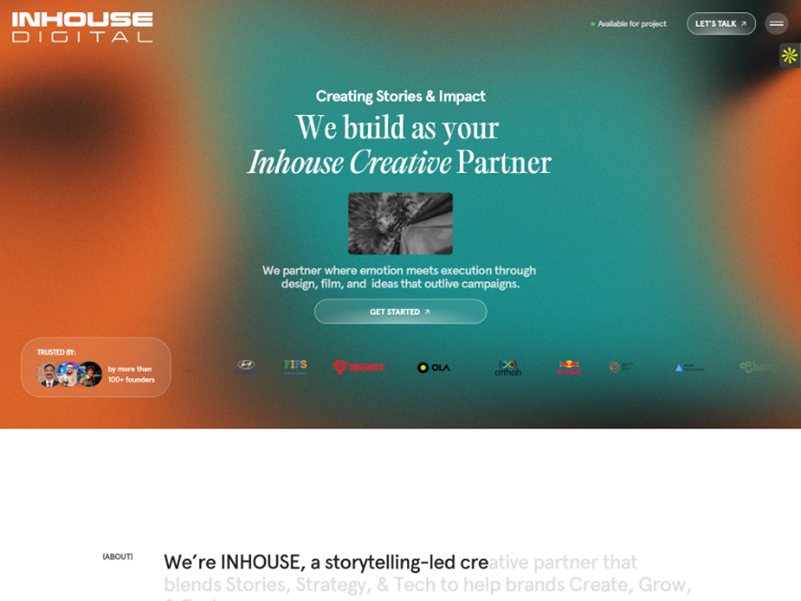 Inhouse Digital website homepage built with Framer