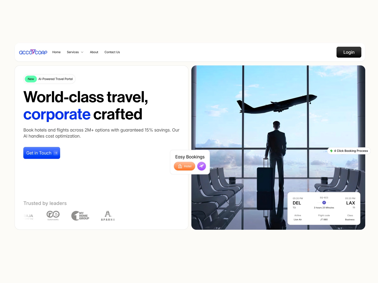 Accocorp website homepage built with Framer