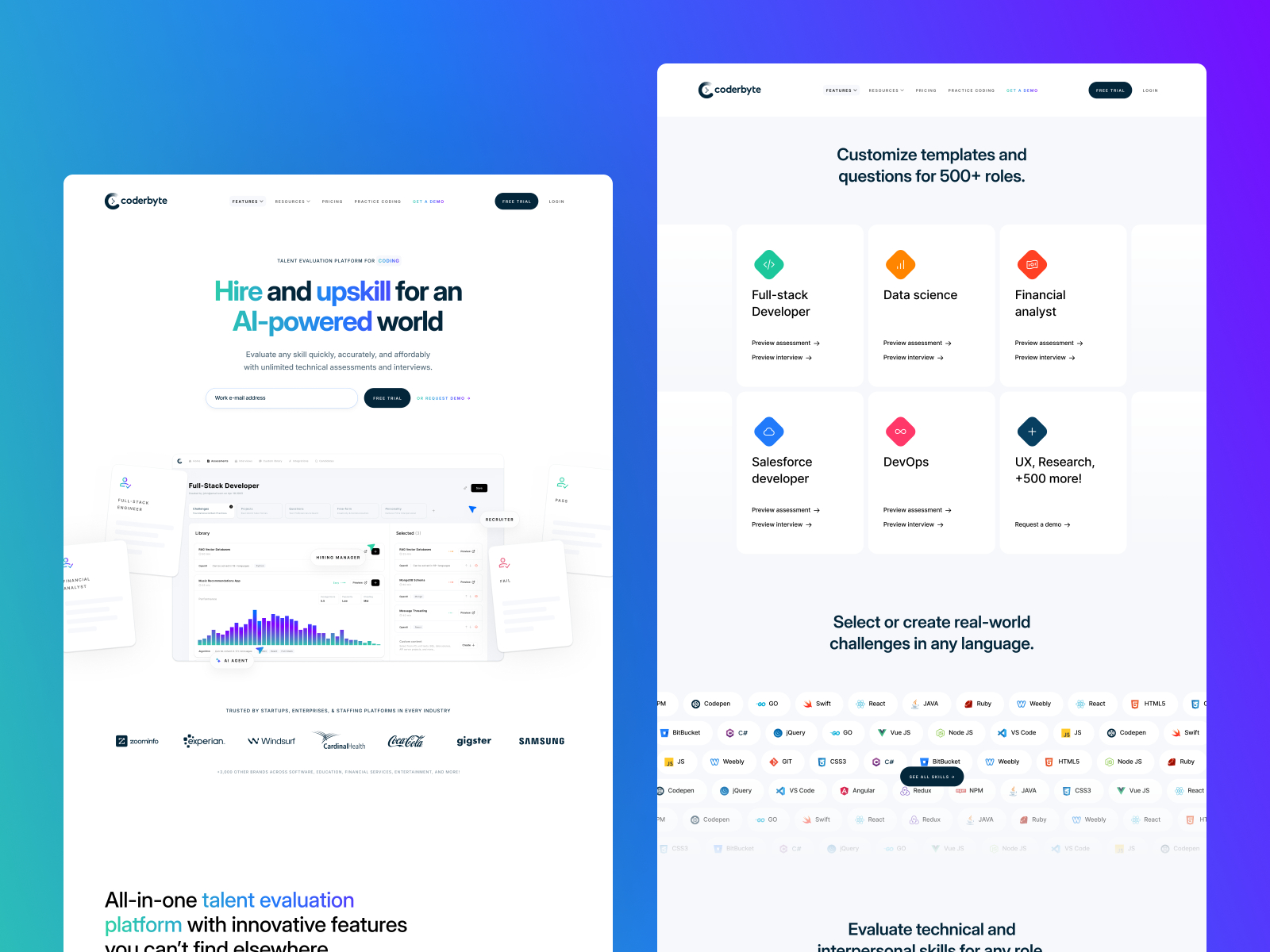 Coderbyte website homepage built with Framer