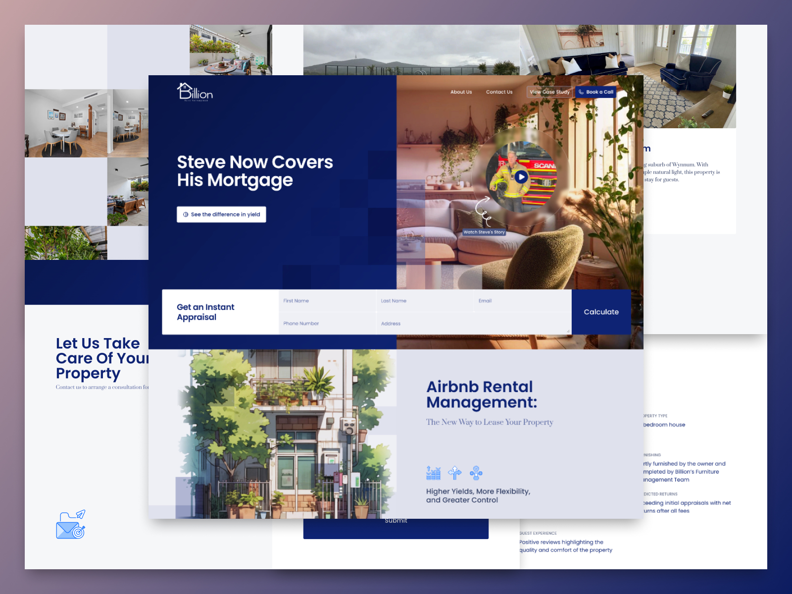 Billion - Property Management website homepage built with Framer