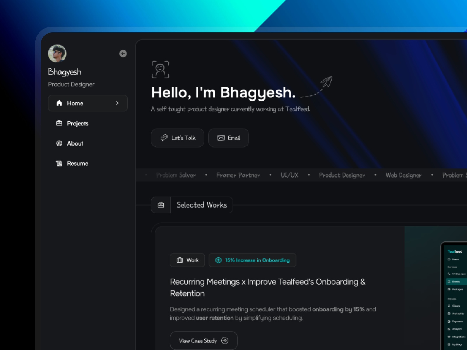 Framer Gallery: Sidebar Portfolio