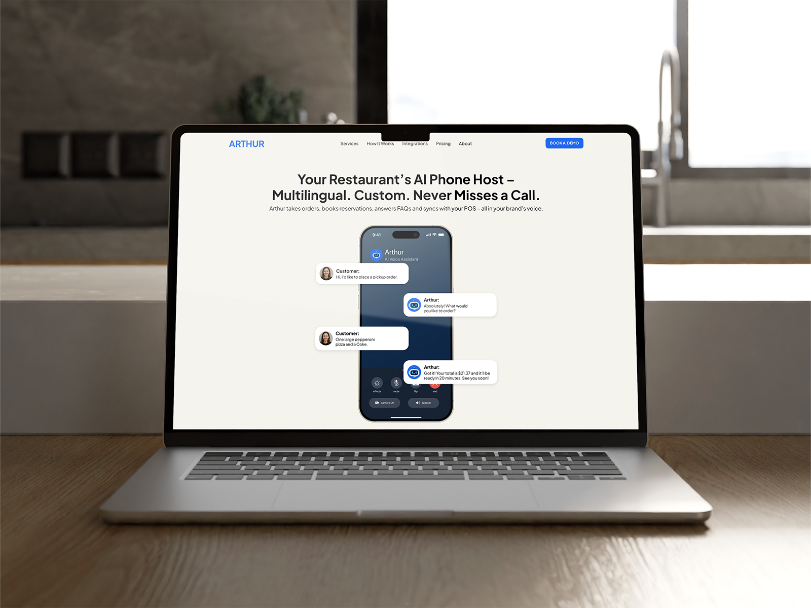 Ask Arthur website homepage built with Framer