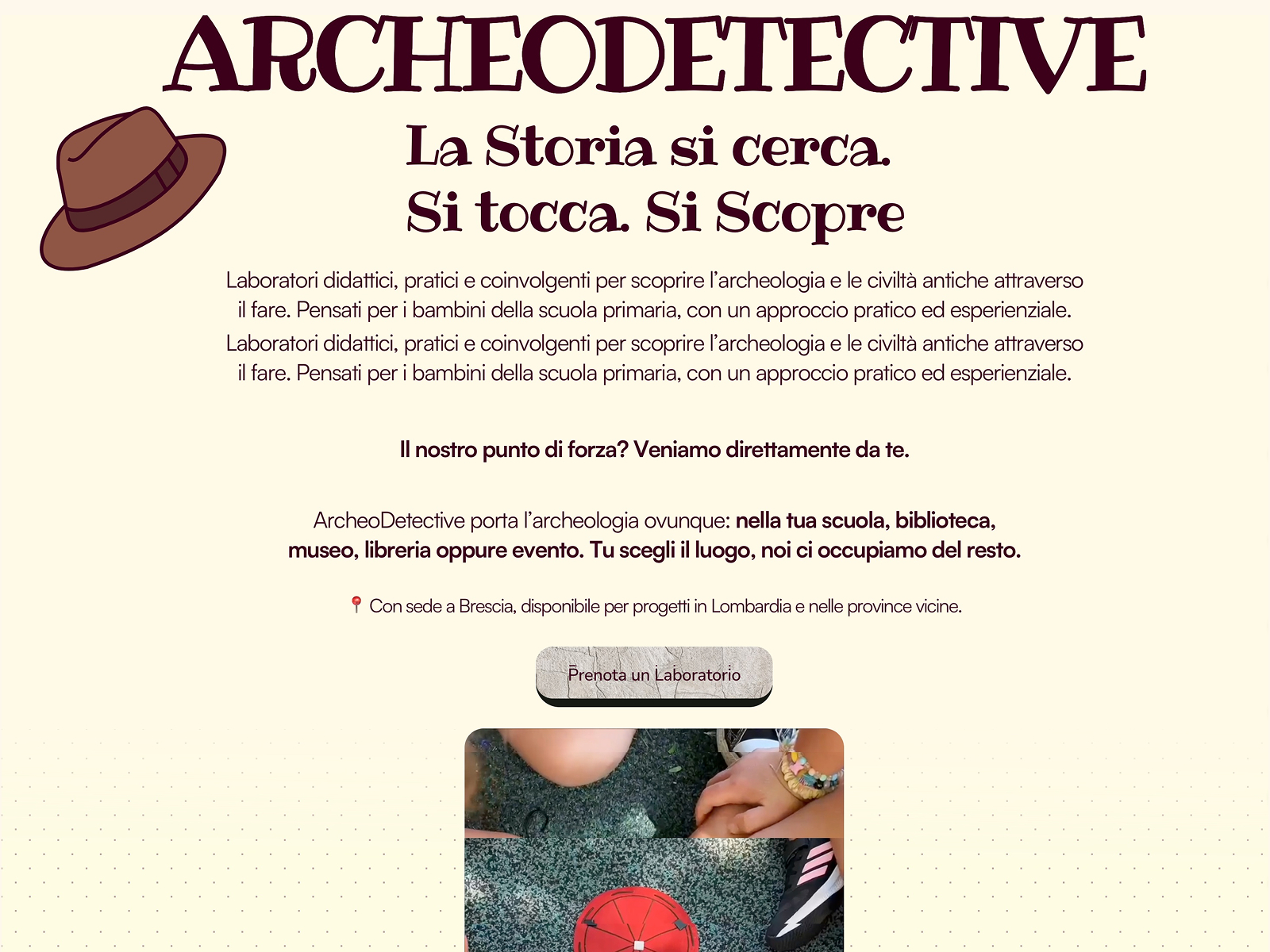 Archeodetective Website website homepage built with Framer