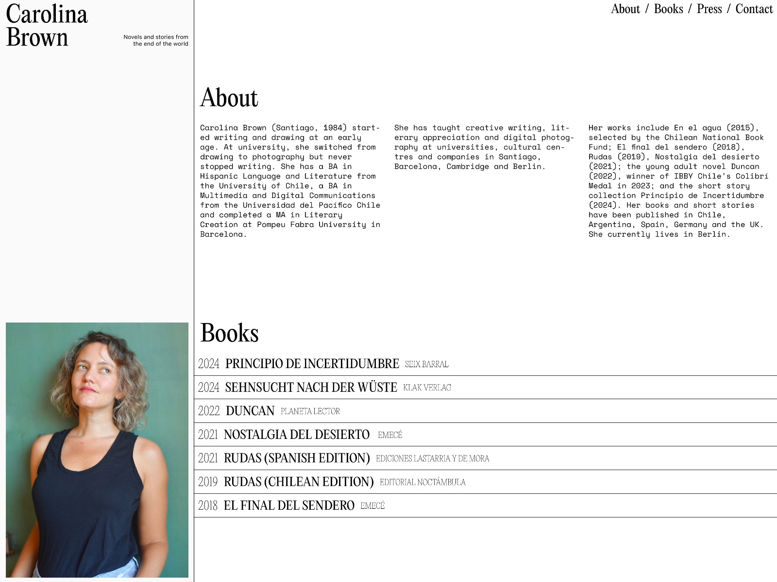 Carolina Brown website homepage built with Framer