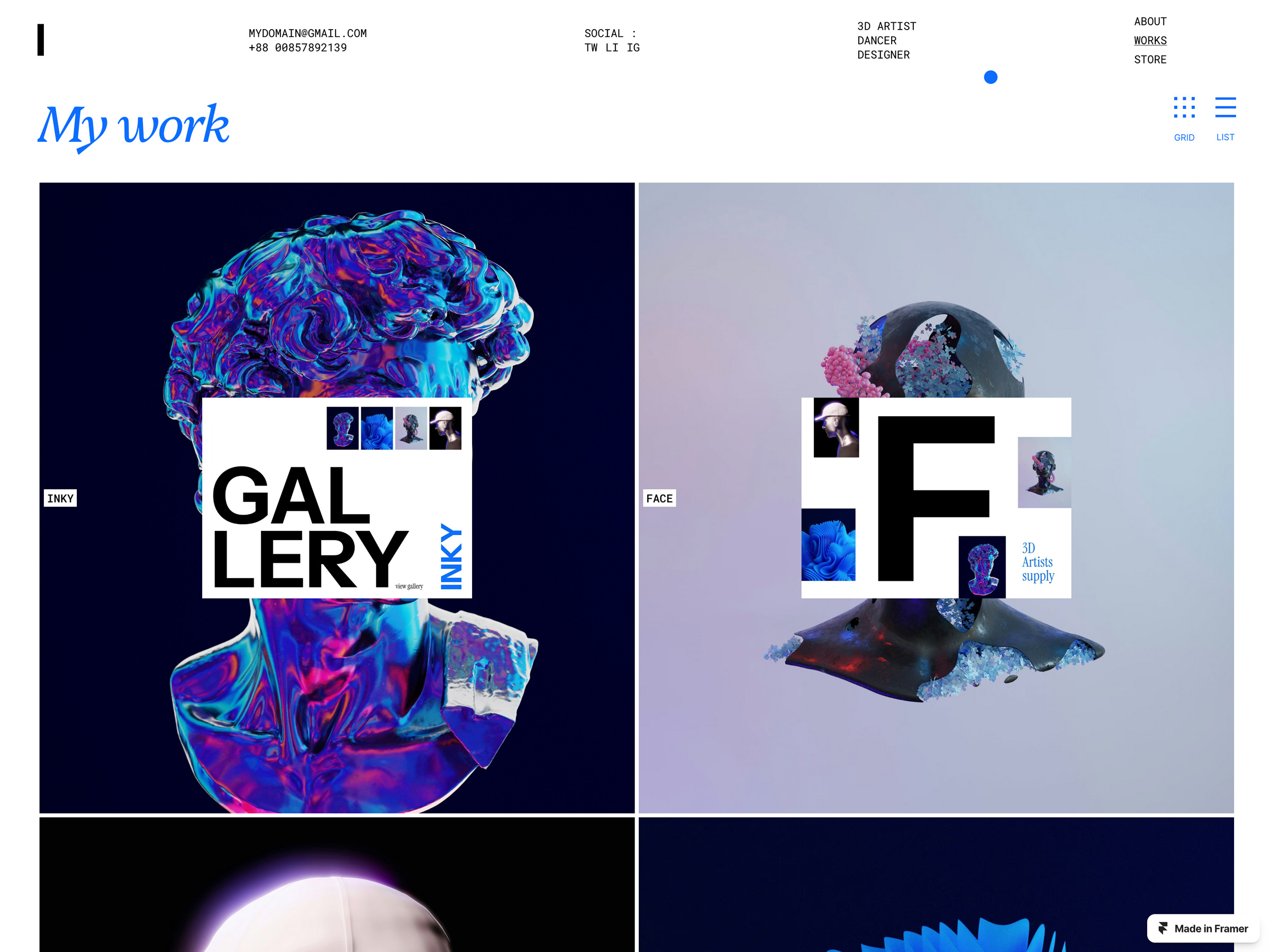 动效彩色作品集网站设计灵感，作品集 Framer 网站模板详情图 4