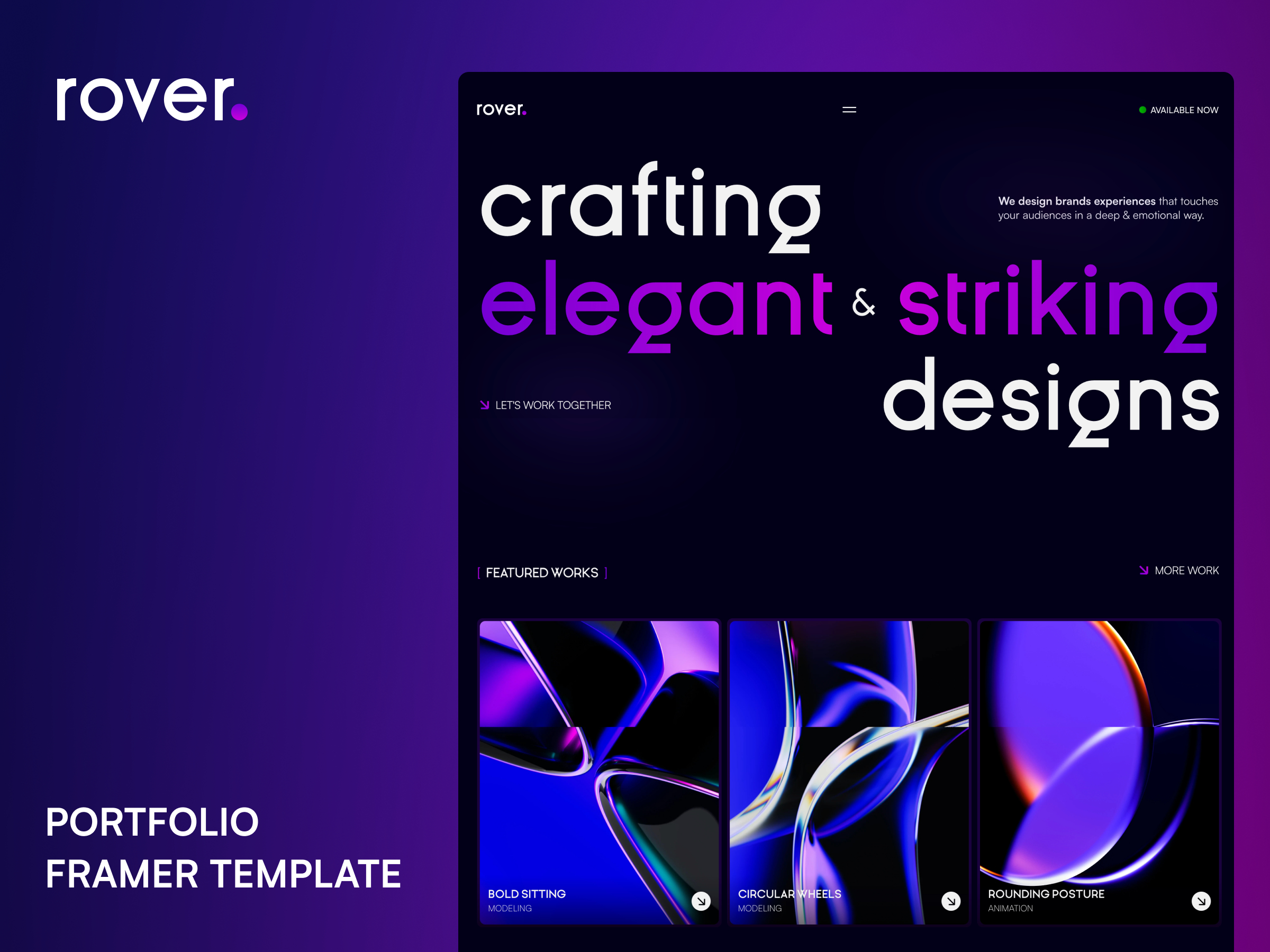 Rover: Responsive Personal Website Template by MOUSSA — Framer Marketplace