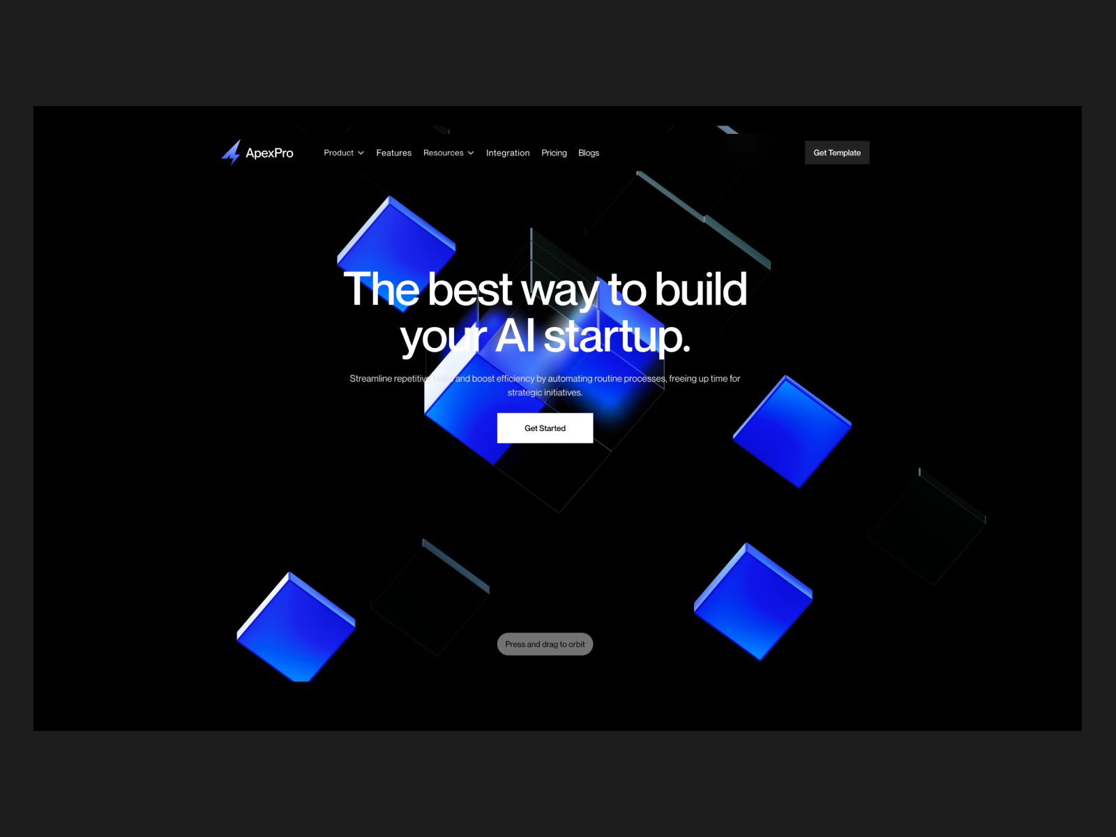 高级暗黑专业 AI 产品官网设计灵感，人工智能、SaaS Framer 网站模板详情图 4