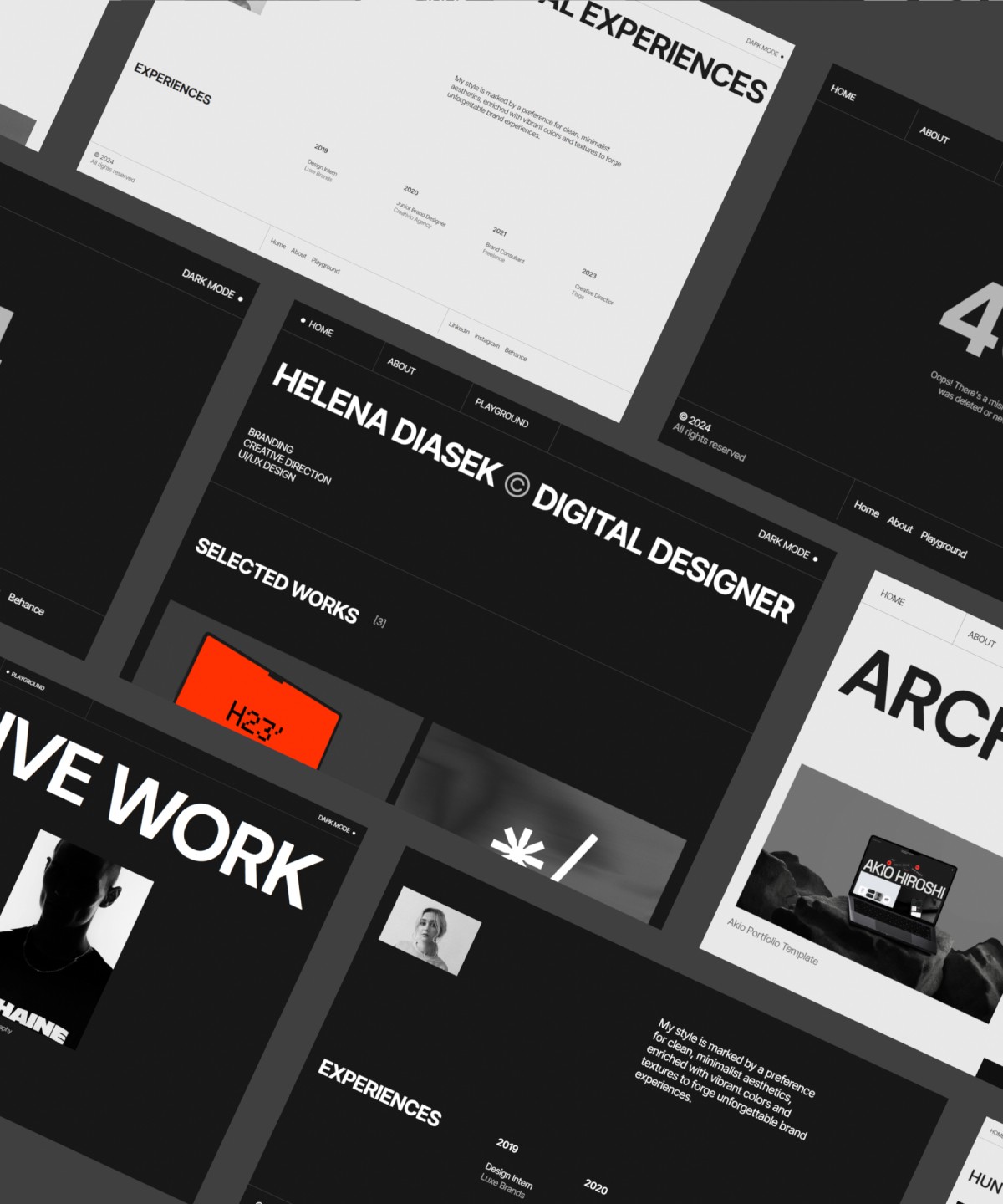 极简作品集网站设计灵感，作品集、美容时尚 Framer 网站模板详情图 1