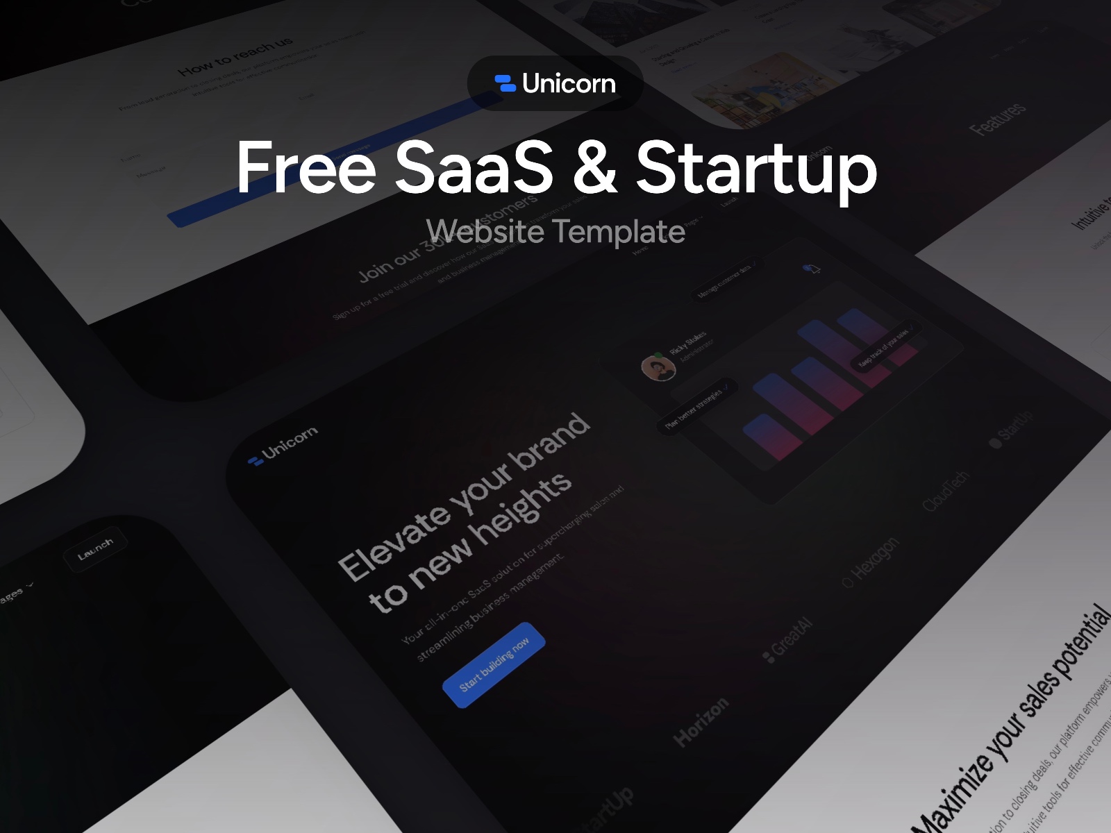 Unicorn: Free SaaS Website Template by Designbuds — Framer Marketplace