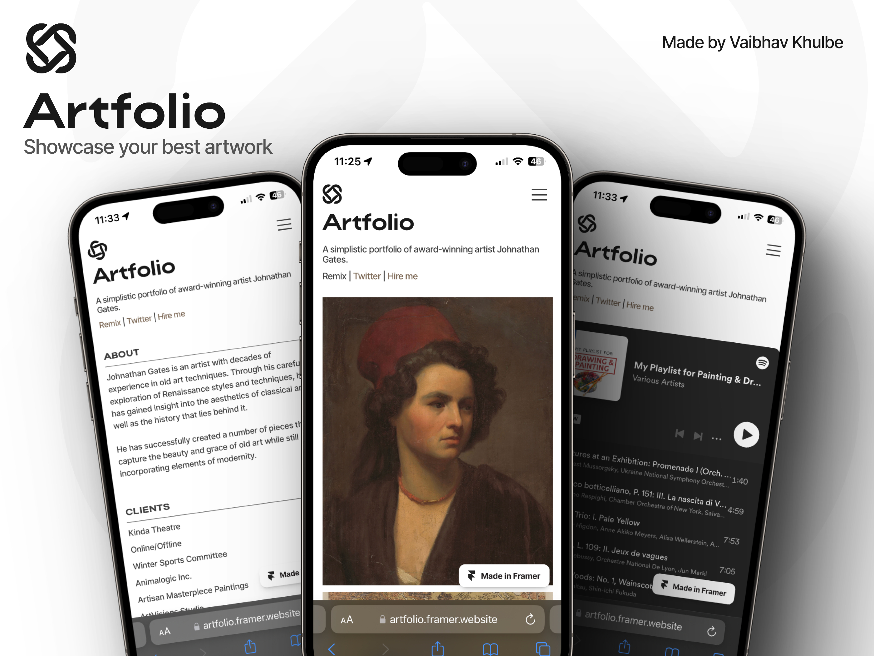 作品集网站设计灵感，作品集 Framer 网站模板详情图 4