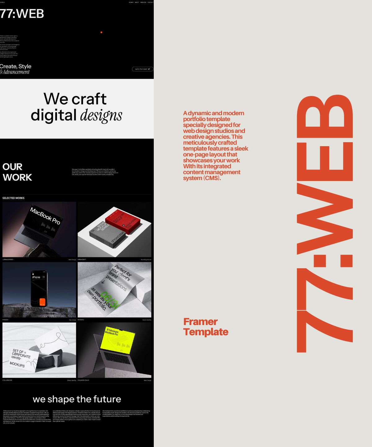 创意机构官网设计灵感，设计工作室、作品集 Framer 网站模板详情图 1