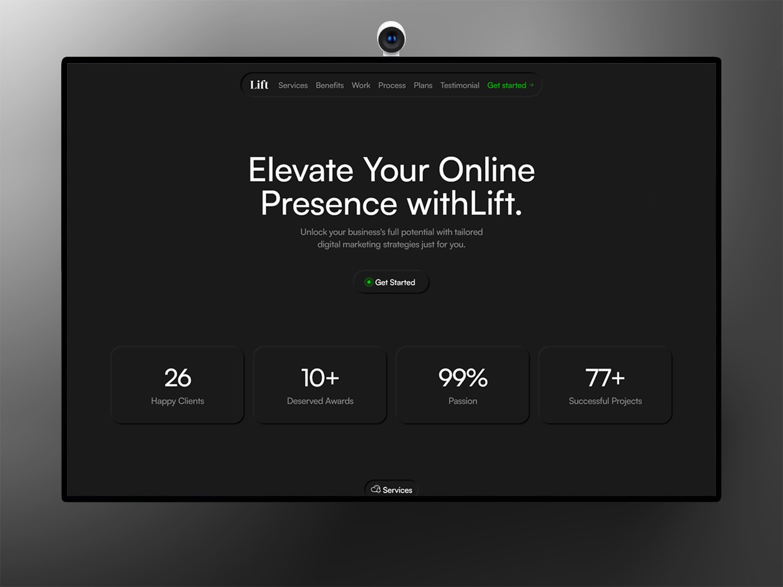 Lift free portfolio website template by dean framer marketplace