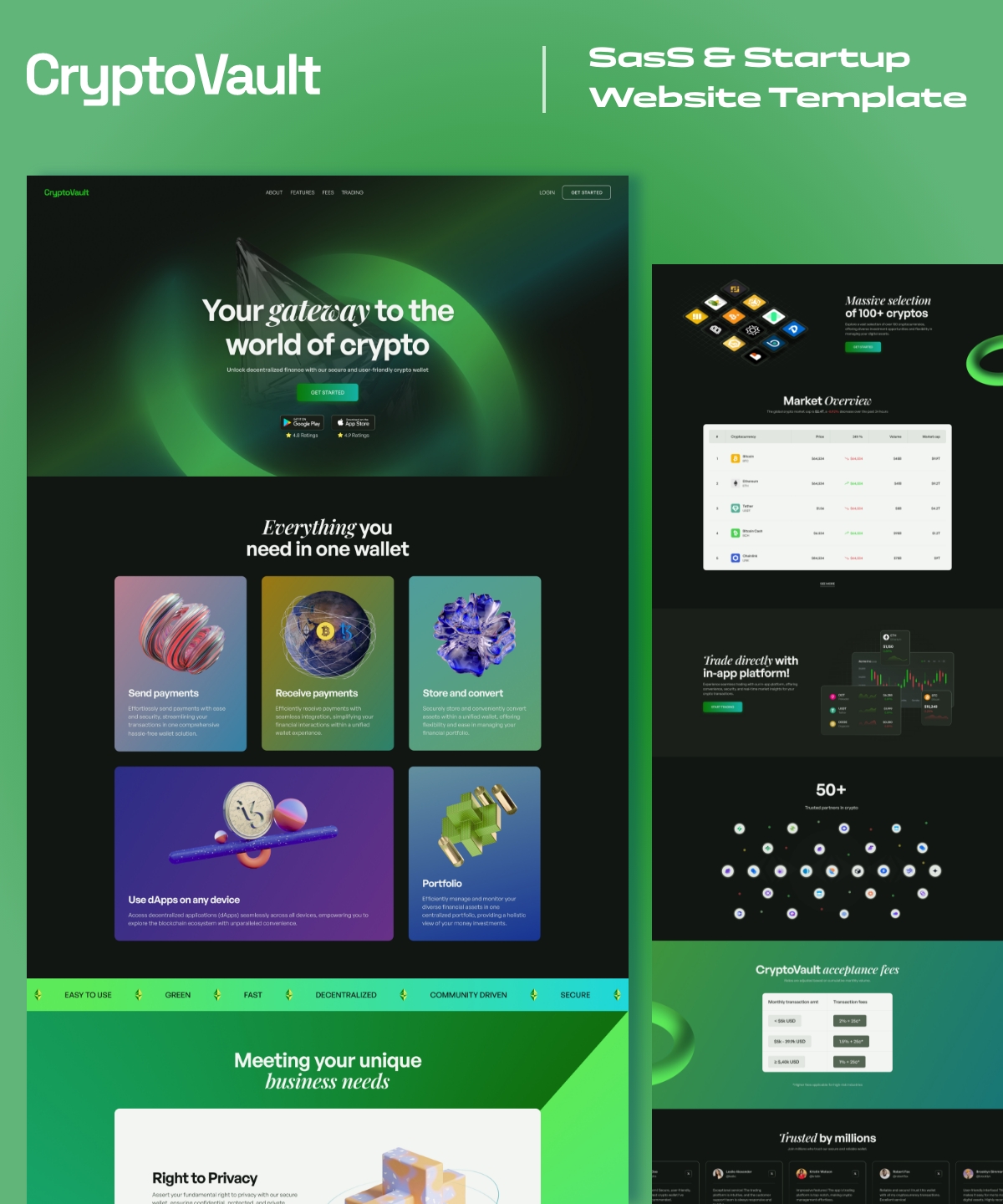 CryptoVault: Free SaaS Website Template by Goodspeed — Framer Marketplace