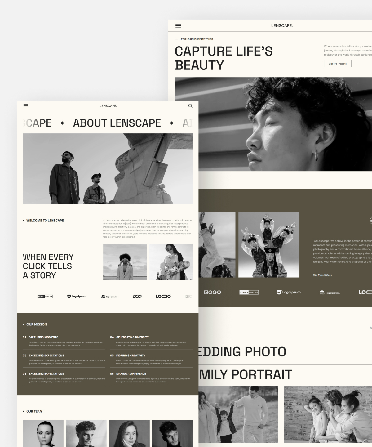 Lenscape: Responsive Photography Website Template by Tentana Studio ...