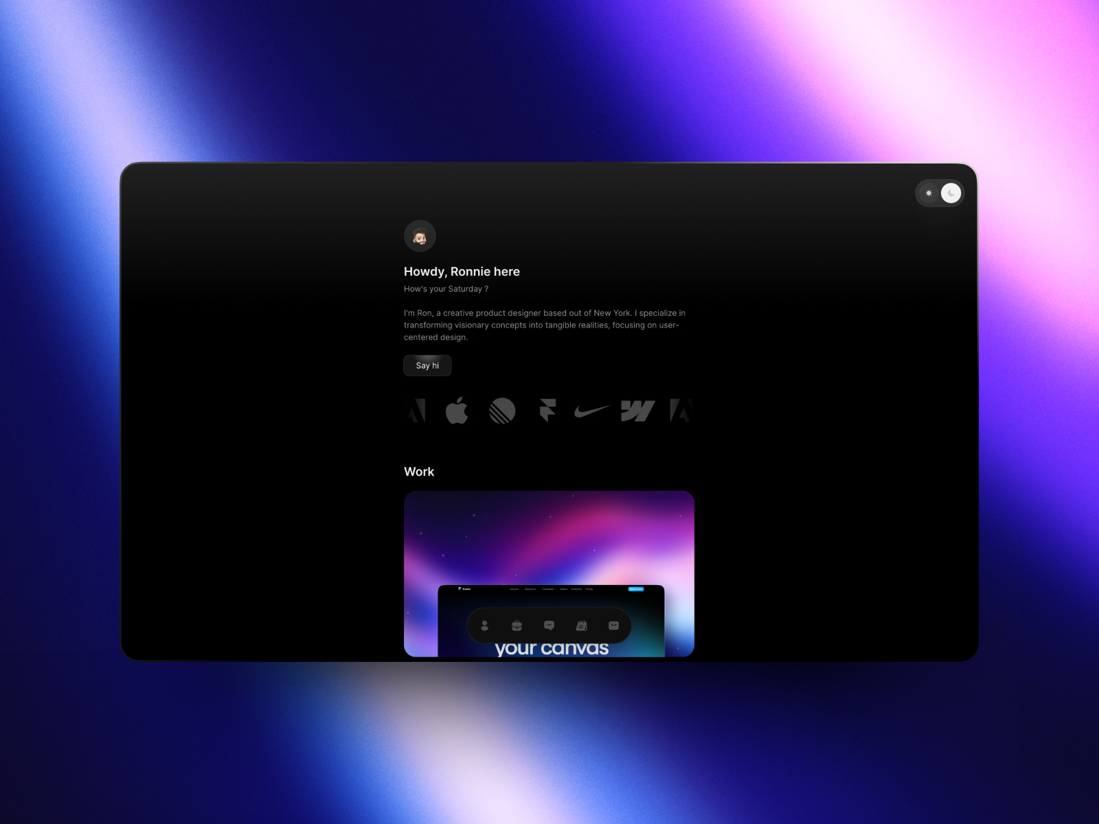 极简现代作品集网站设计灵感，作品集 Framer 网站模板封面图