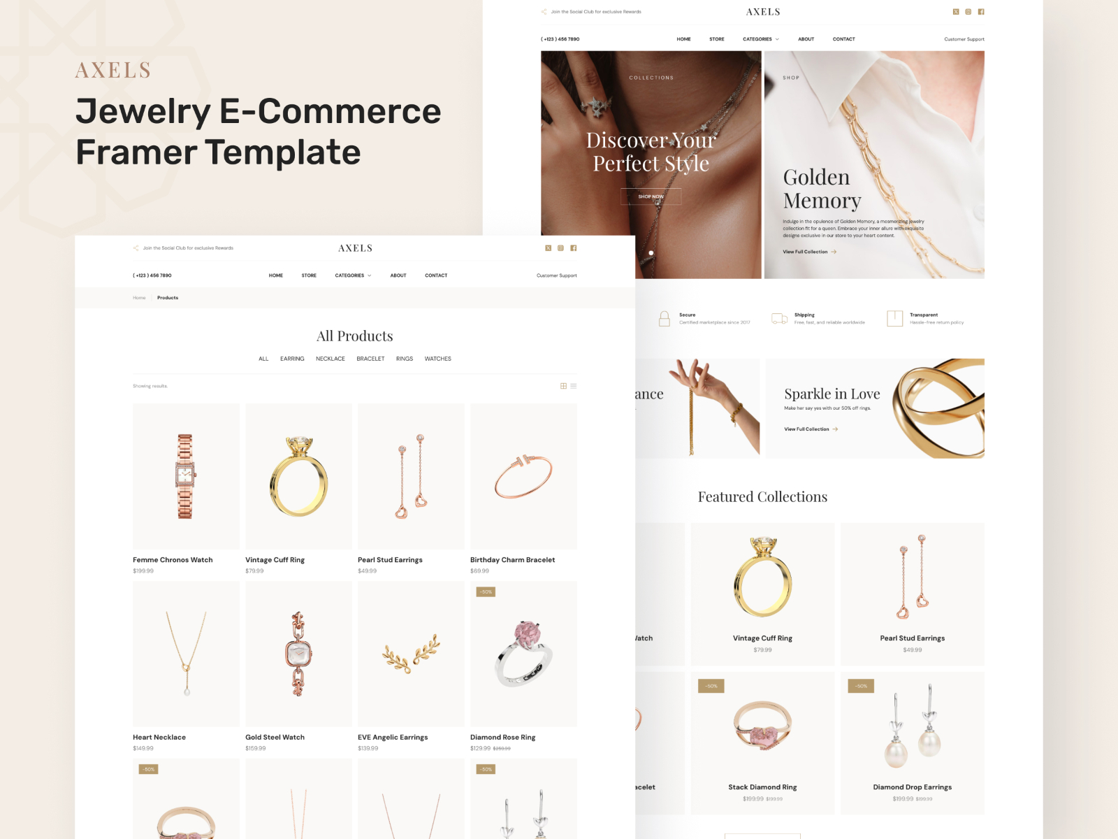 Axels: Responsive Jewelry Website Template by Peterdraw