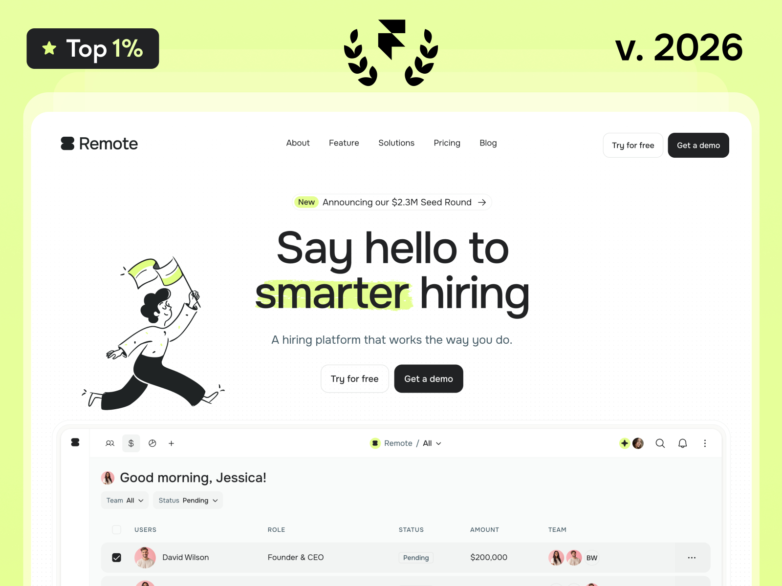 极简现代网站设计灵感，SaaS Framer 网站模板封面图