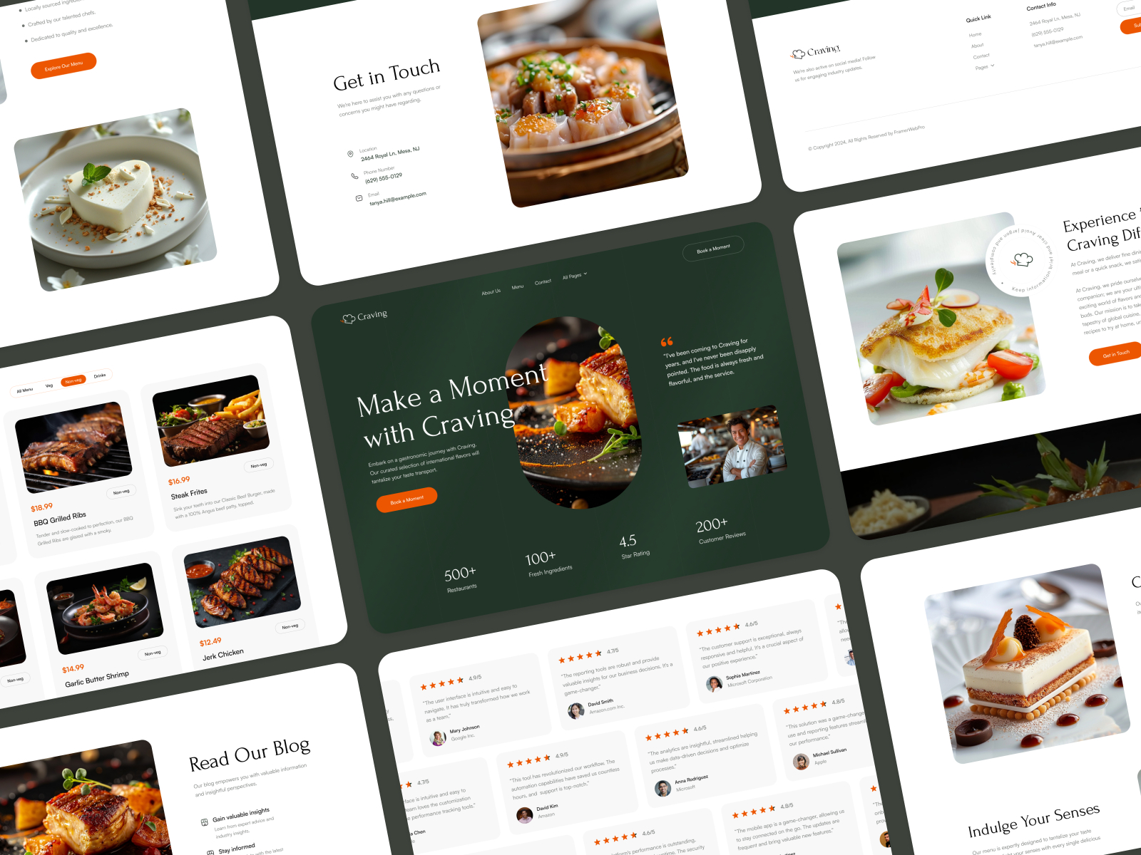Craving: Responsive Restaurant Website Template by Framer Web Pro ...