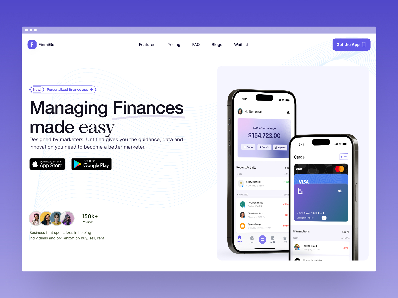落地页设计案例，金融科技、SaaS Framer 网站模板封面图