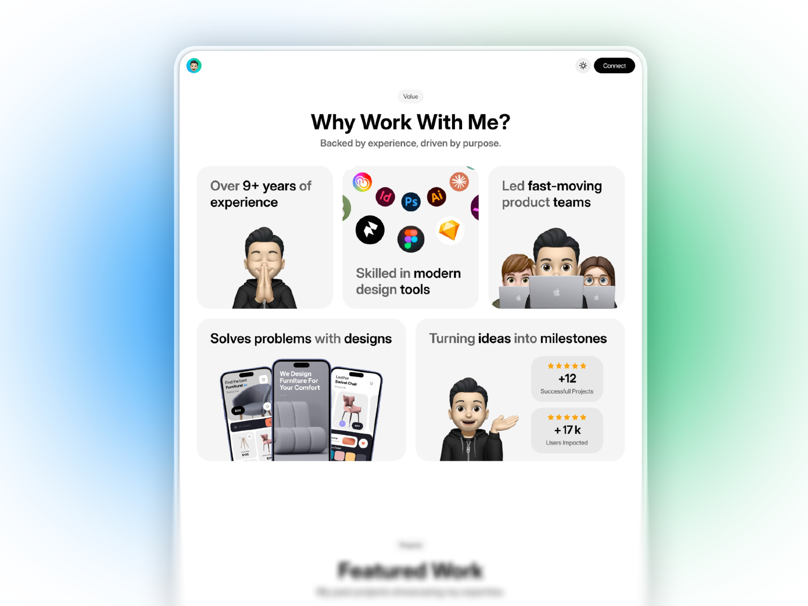 高级暗黑现代作品集网站设计灵感，作品集 Framer 网站模板详情图 3