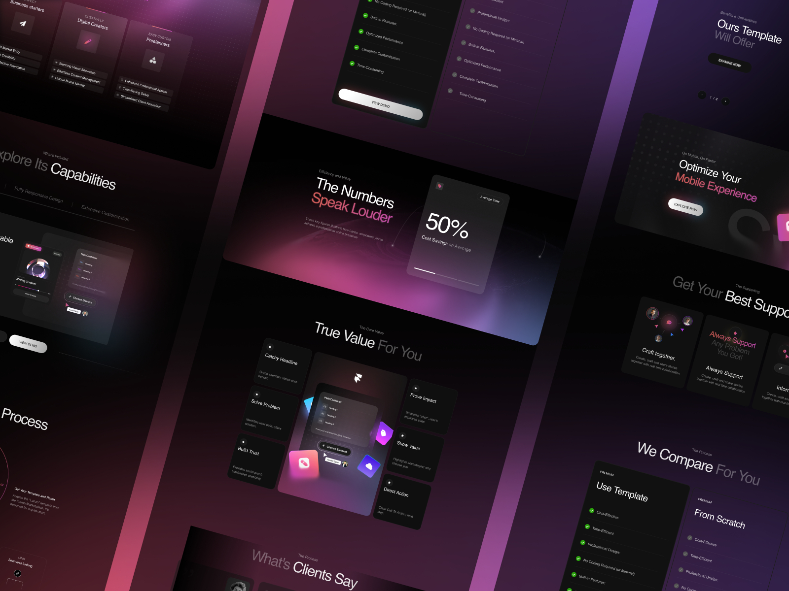 高级暗黑极简 SaaS 产品官网设计灵感，SaaS、落地页 Framer 网站模板详情图 3