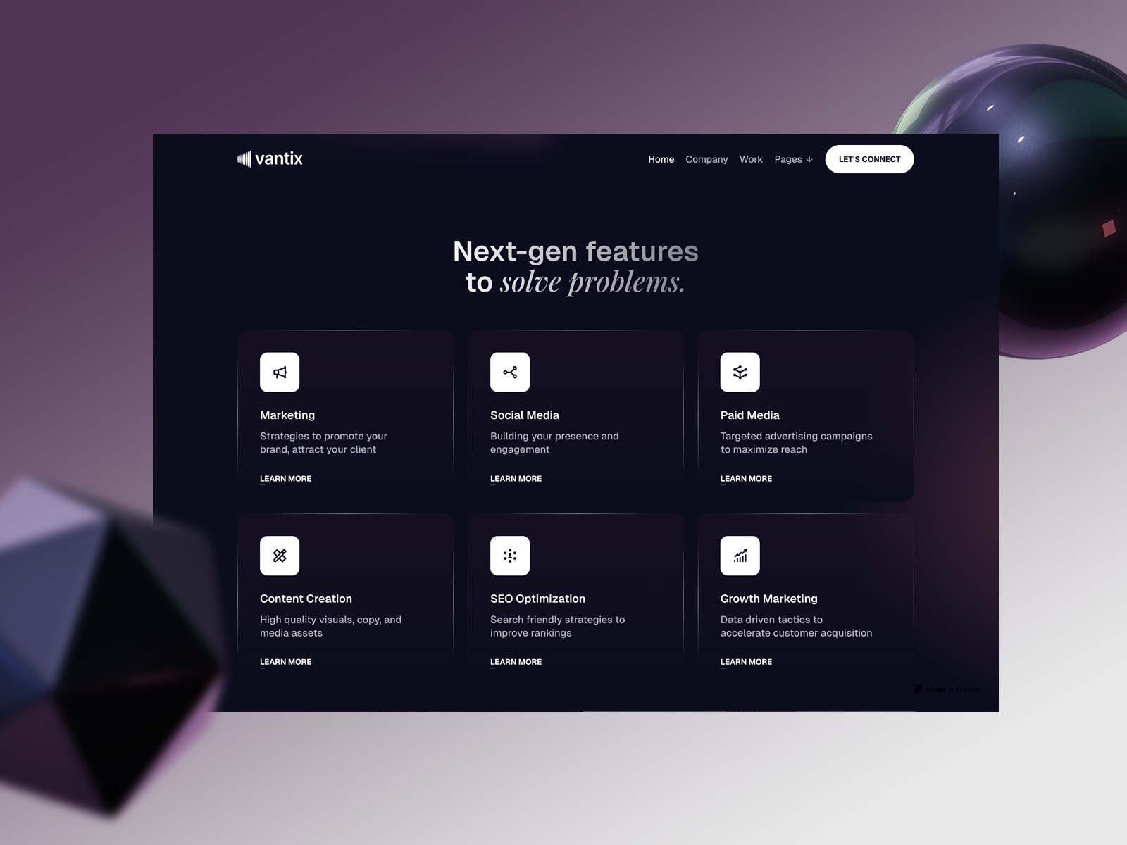 现代渐变 SaaS 产品官网设计灵感，SaaS、设计工作室 Framer 网站模板详情图 3