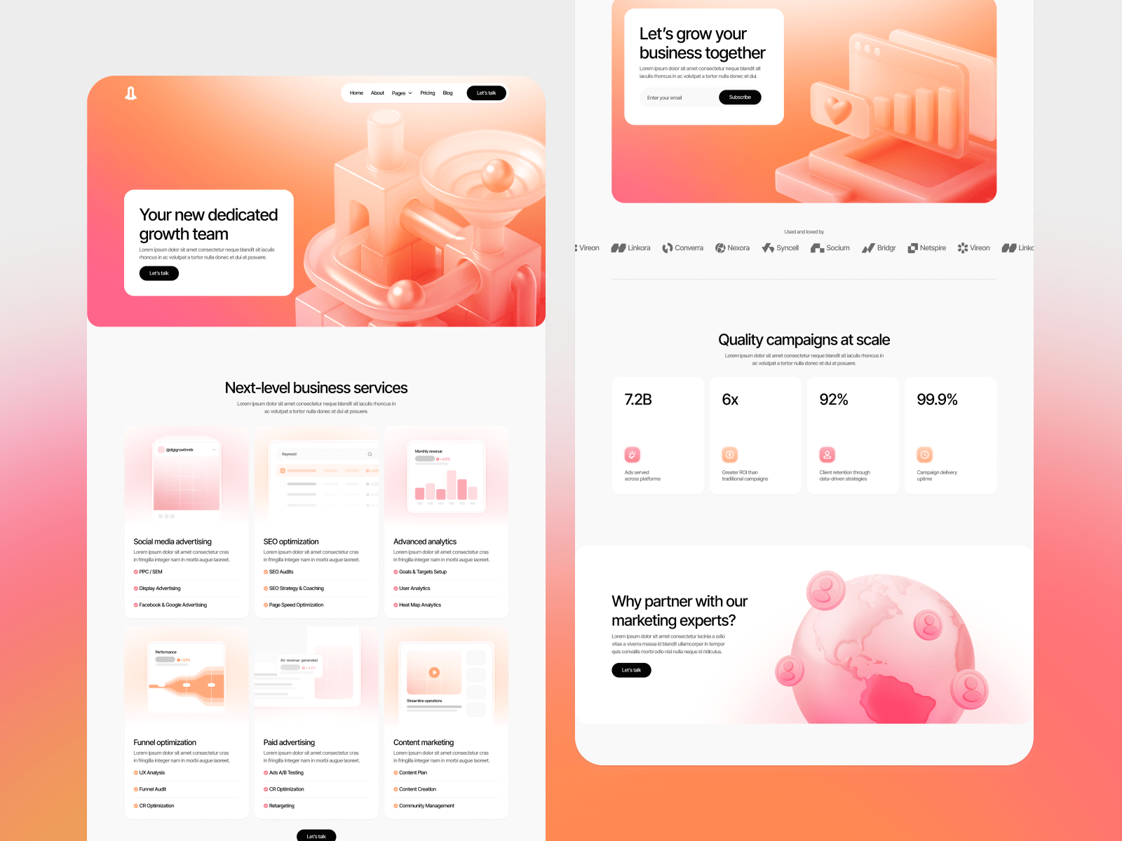 Marketing agency Framer theme