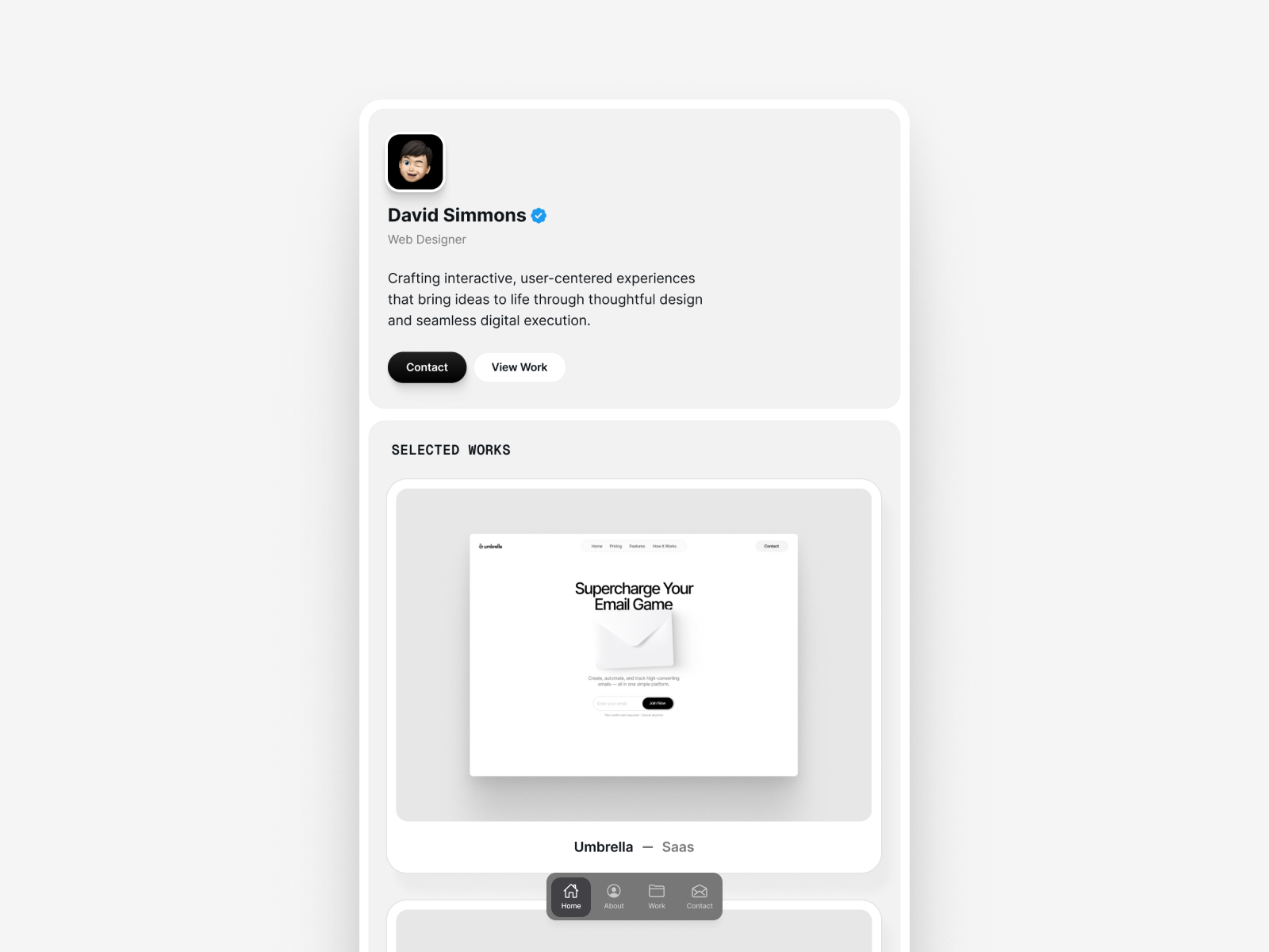 现代专业作品集网站设计灵感，作品集 Framer 网站模板封面图