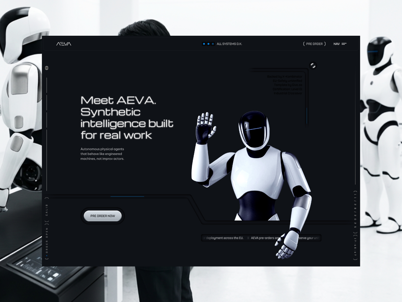 黑白极简现代 AI 产品官网设计灵感，人工智能、SaaS Framer 网站模板封面图
