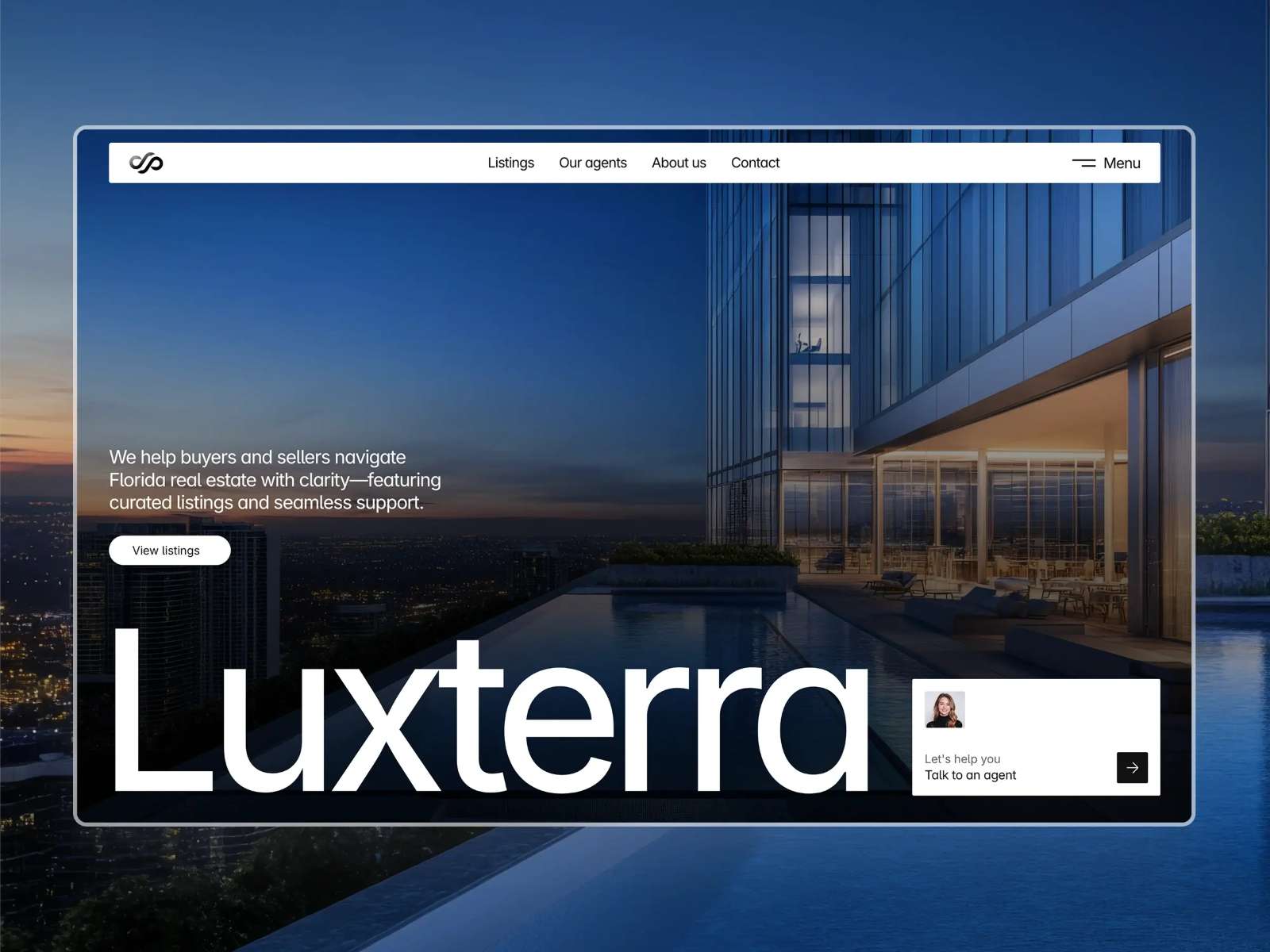 黑白极简现代房地产网站设计灵感，房地产 Framer 网站模板封面图