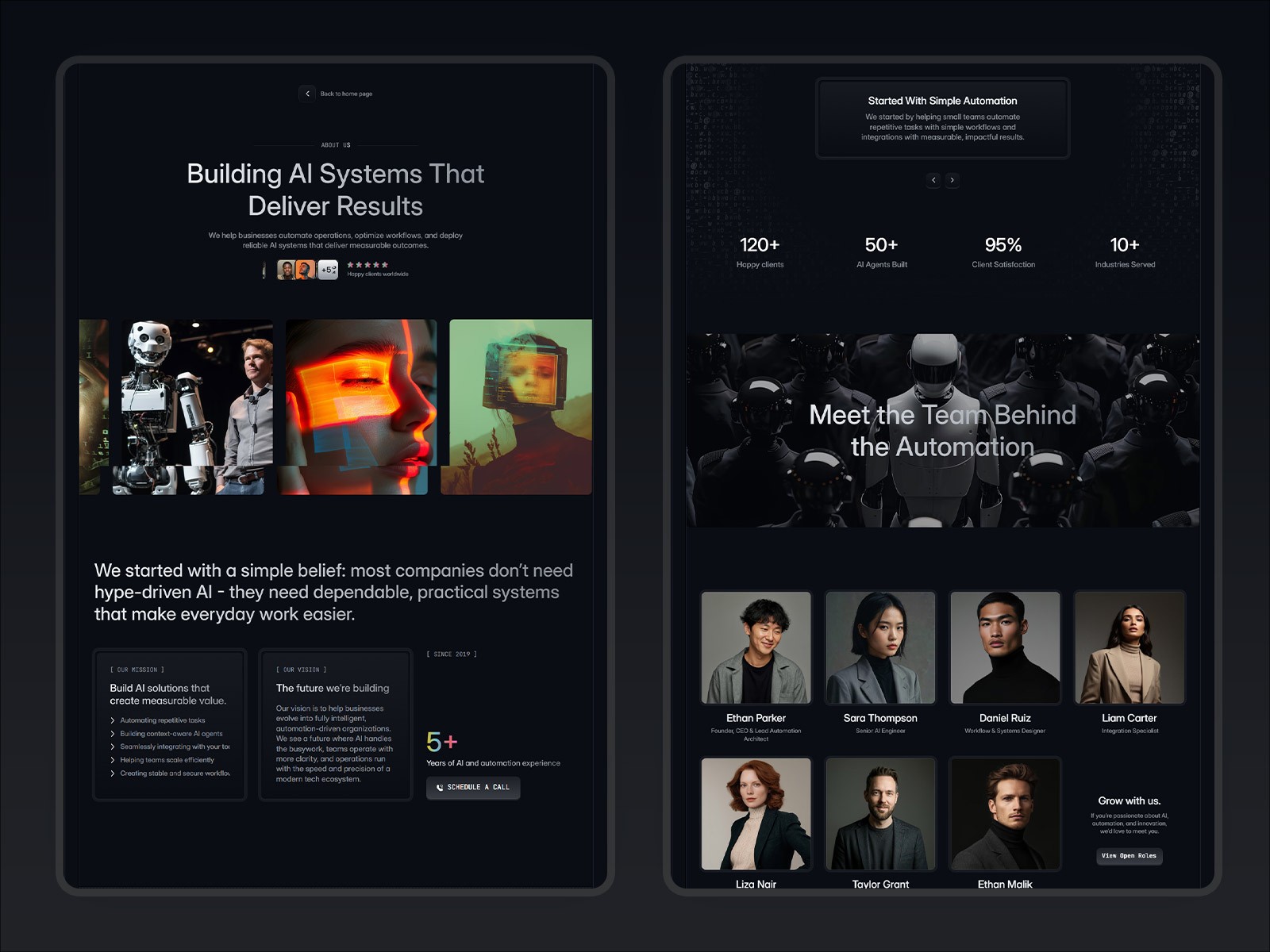 现代专业 AI 机构落地页设计灵感，人工智能、设计工作室 Framer 网站模板详情图 3