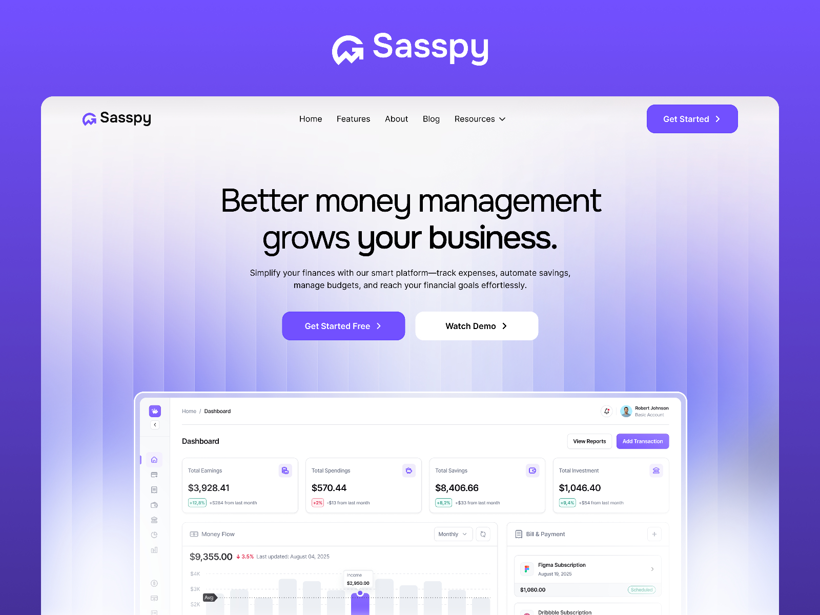 黑白极简现代金融科技网站设计灵感，金融科技、SaaS Framer 网站模板封面图