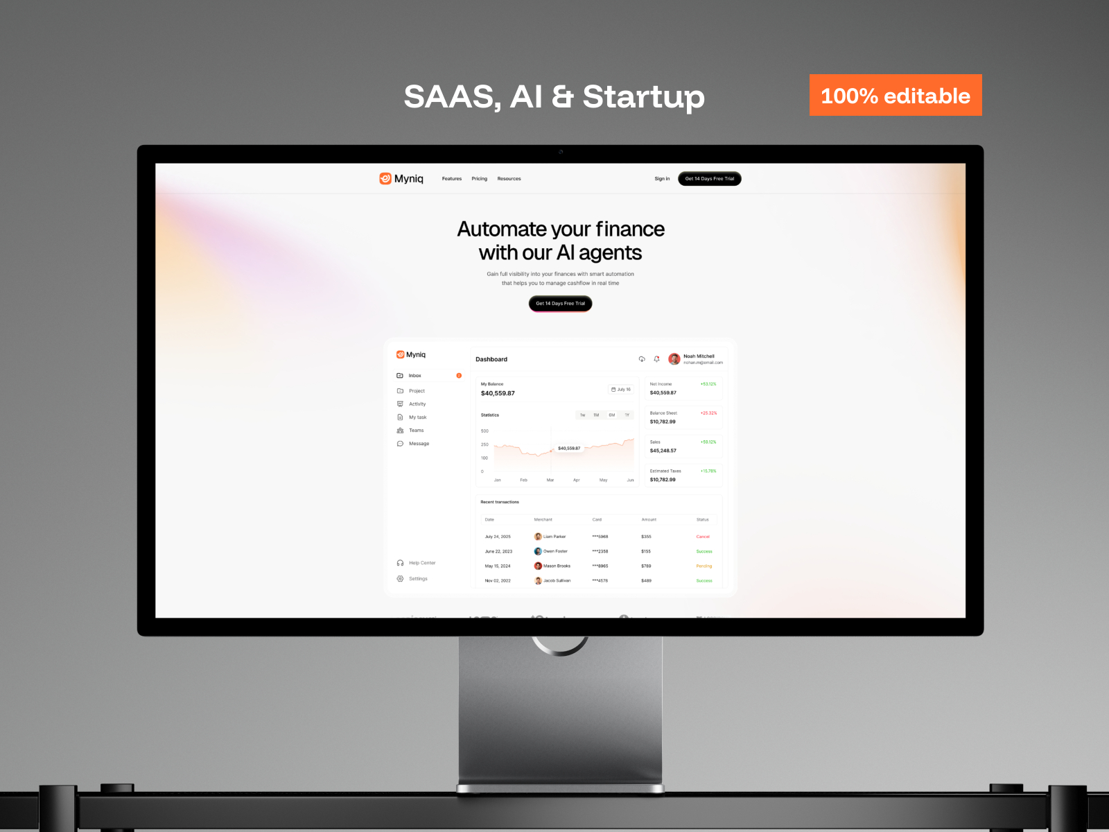 极简现代 AI 产品官网设计灵感，人工智能、SaaS Framer 网站模板封面图